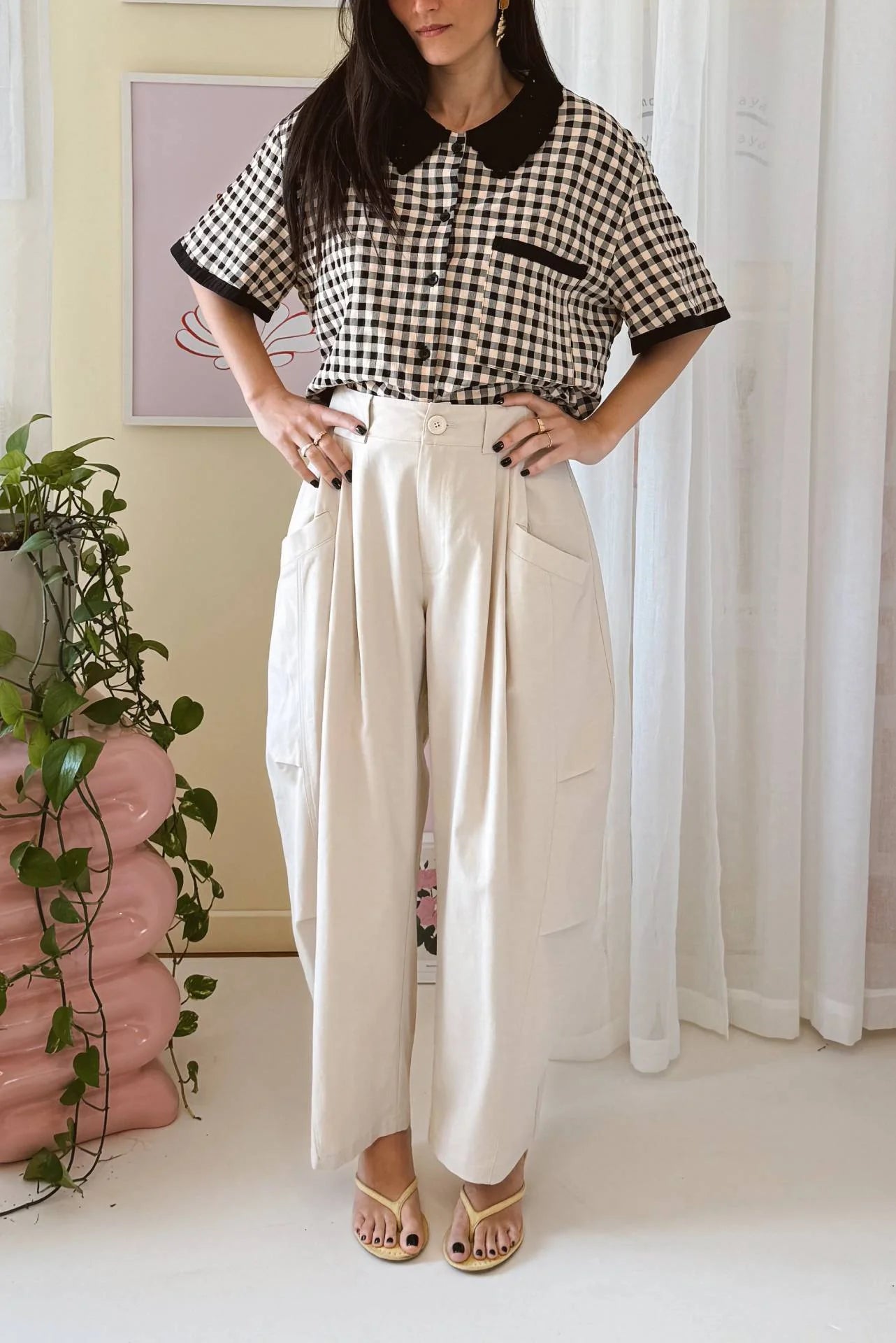 TRAVEL PANTS VANILLA
