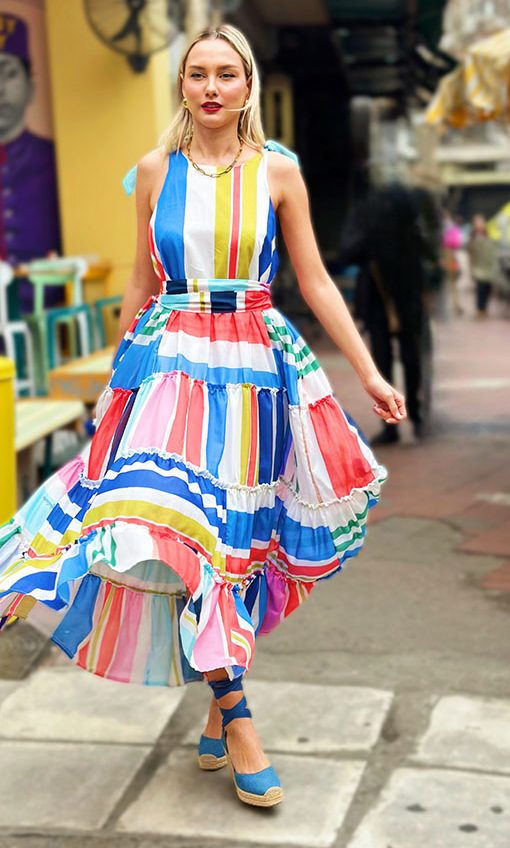 Igrid Dress (Multi Stripes)