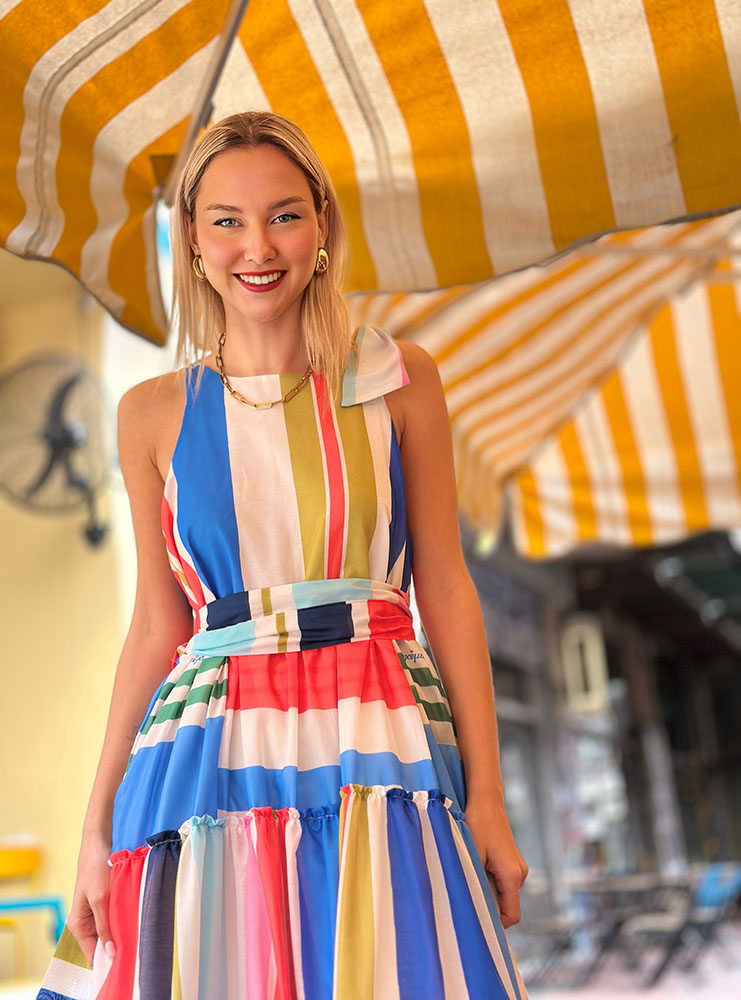 Igrid Dress (Multi Stripes)