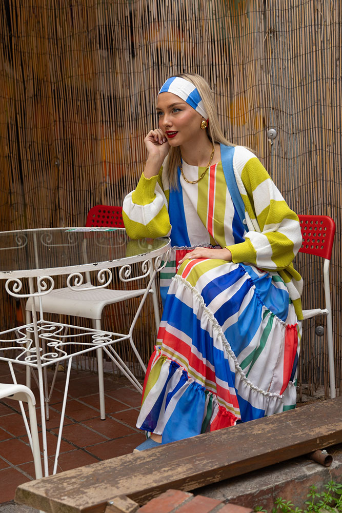 Jays Cardigan (Lime / White)