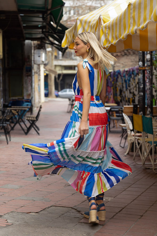 Igrid Dress (Multi Stripes)