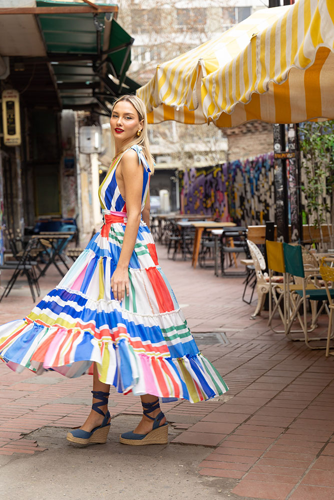 Igrid Dress (Multi Stripes)