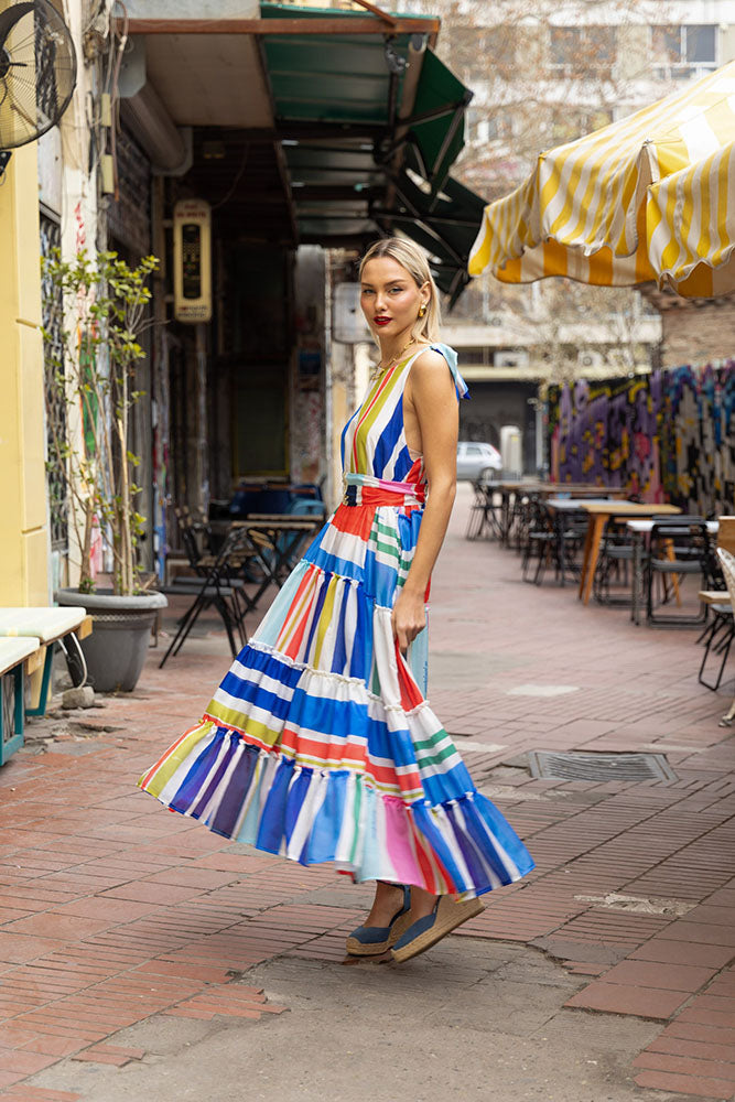 Igrid Dress (Multi Stripes)