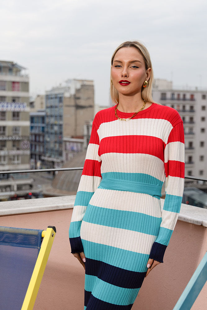Gigi Dress Multi Stripes