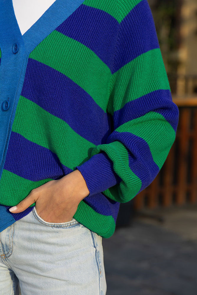 Jays Cardigan (Blue/Green)
