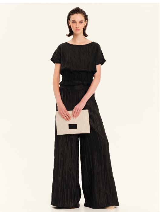 SOFT SHADOWS CROP TOP WITH ELASTIC WAIST S26343