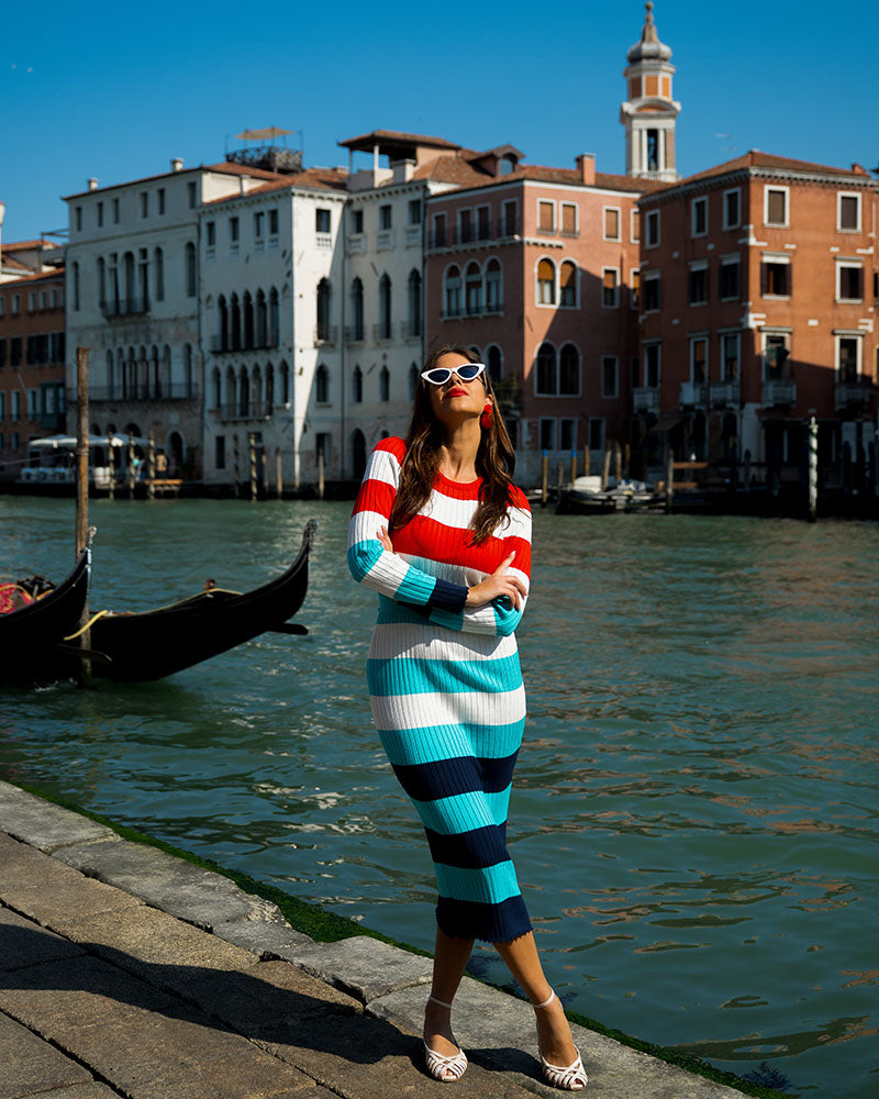 Gigi Dress Multi Stripes