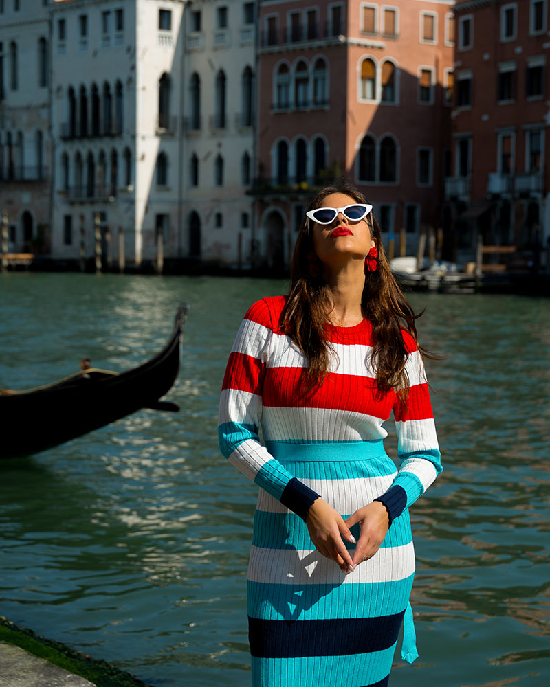 Gigi Dress Multi Stripes