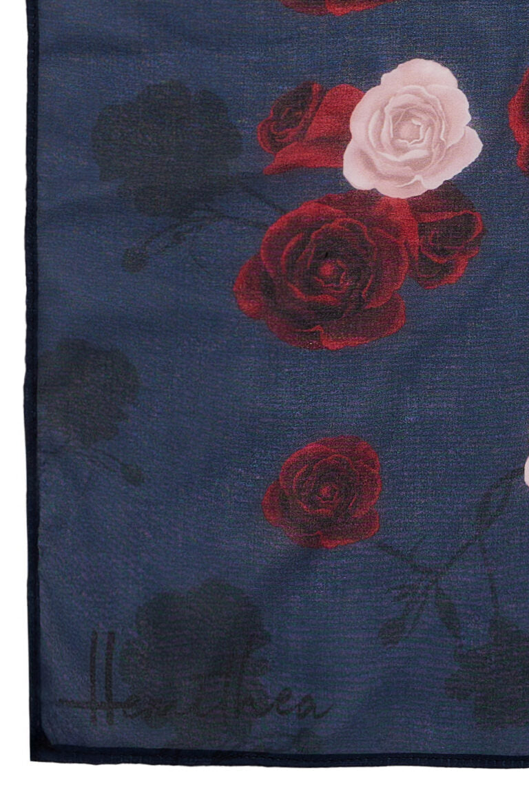 Lemonchello Scarf (Shadow Roses Blue)
