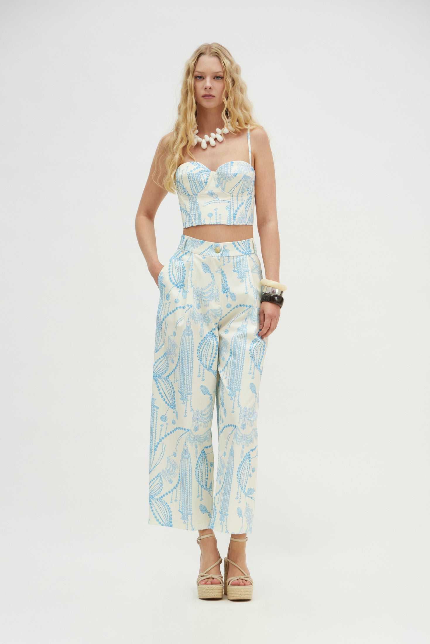 Ava Pants (White blue)