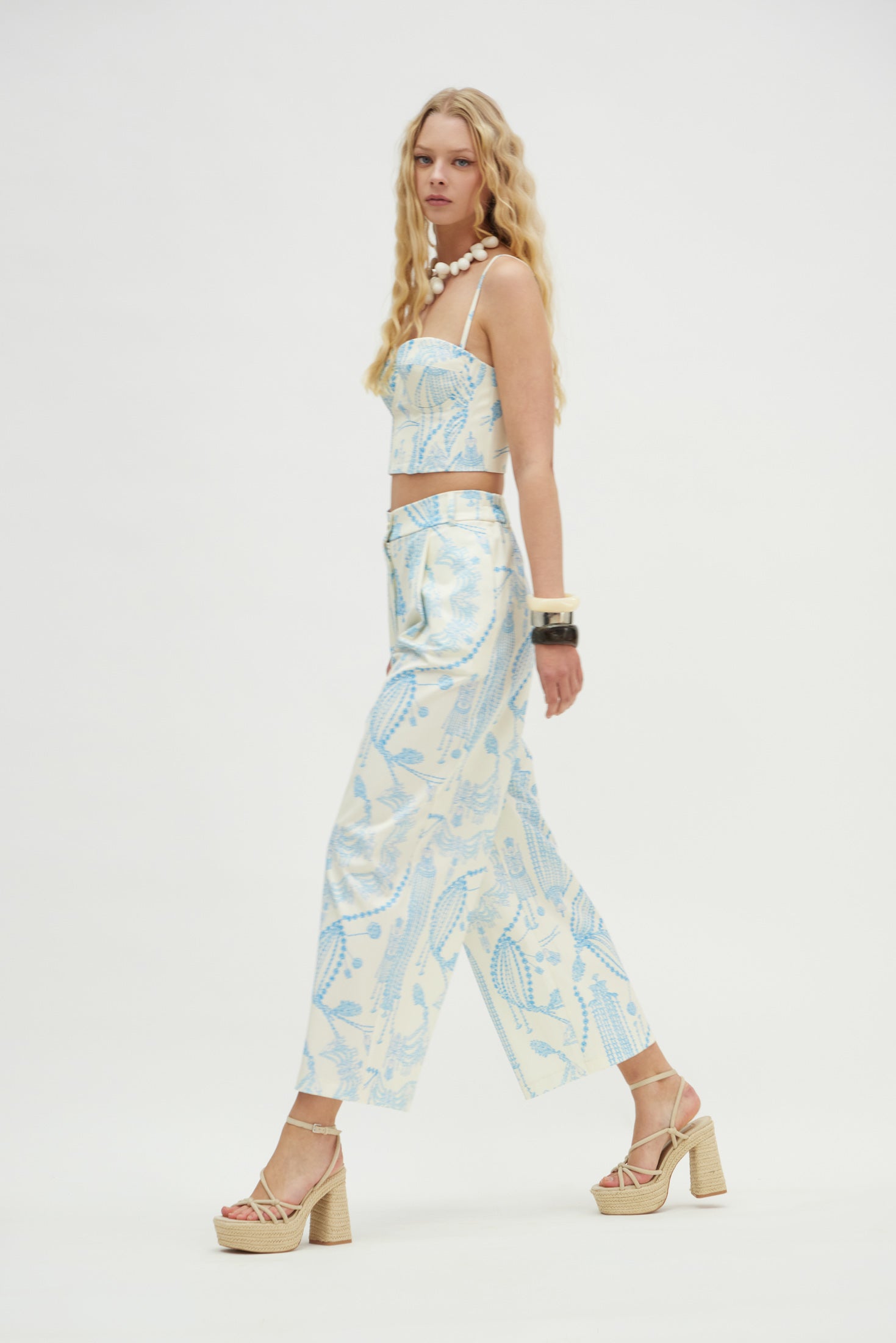 Ava Pants (White blue)