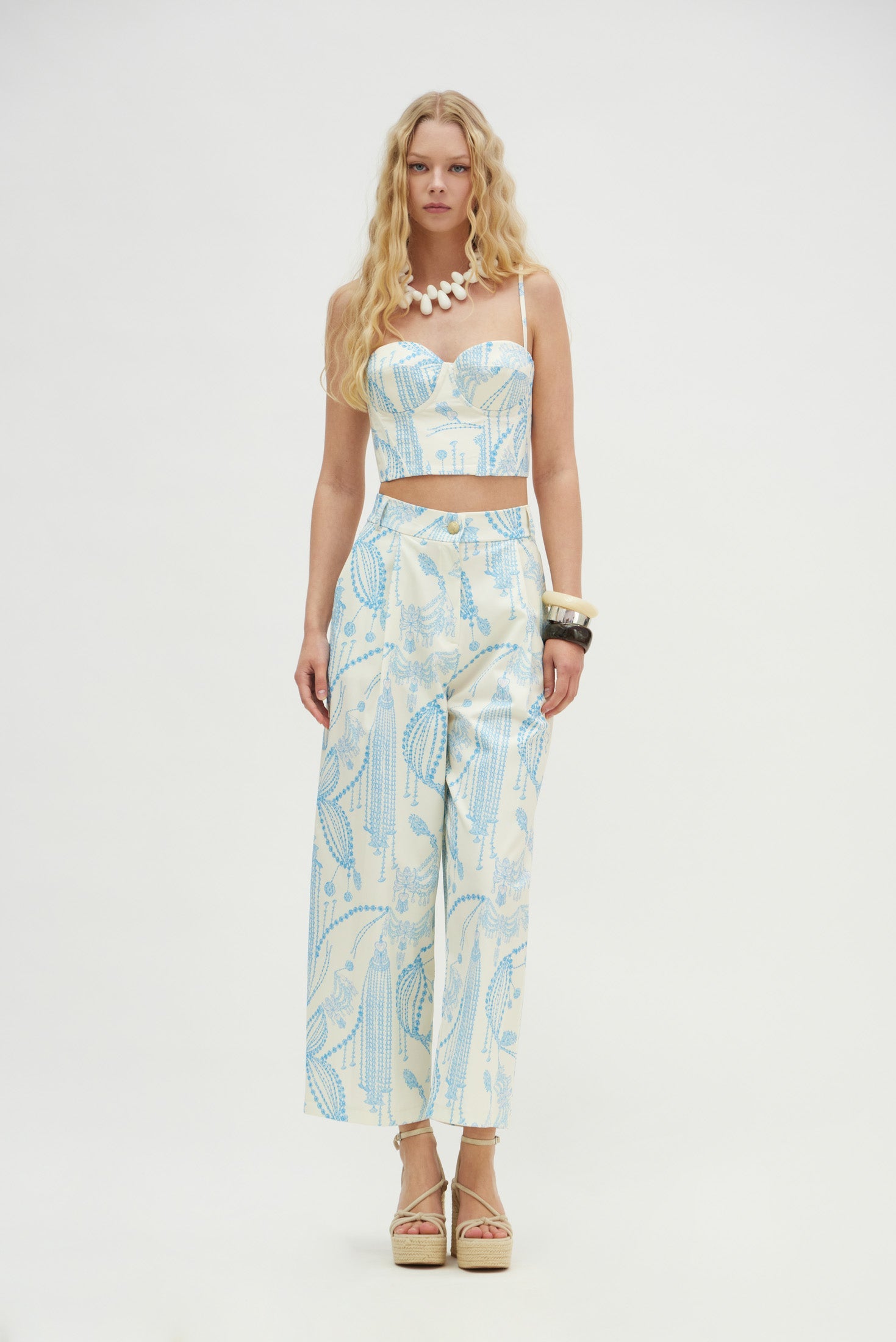 Ava Pants (White blue)