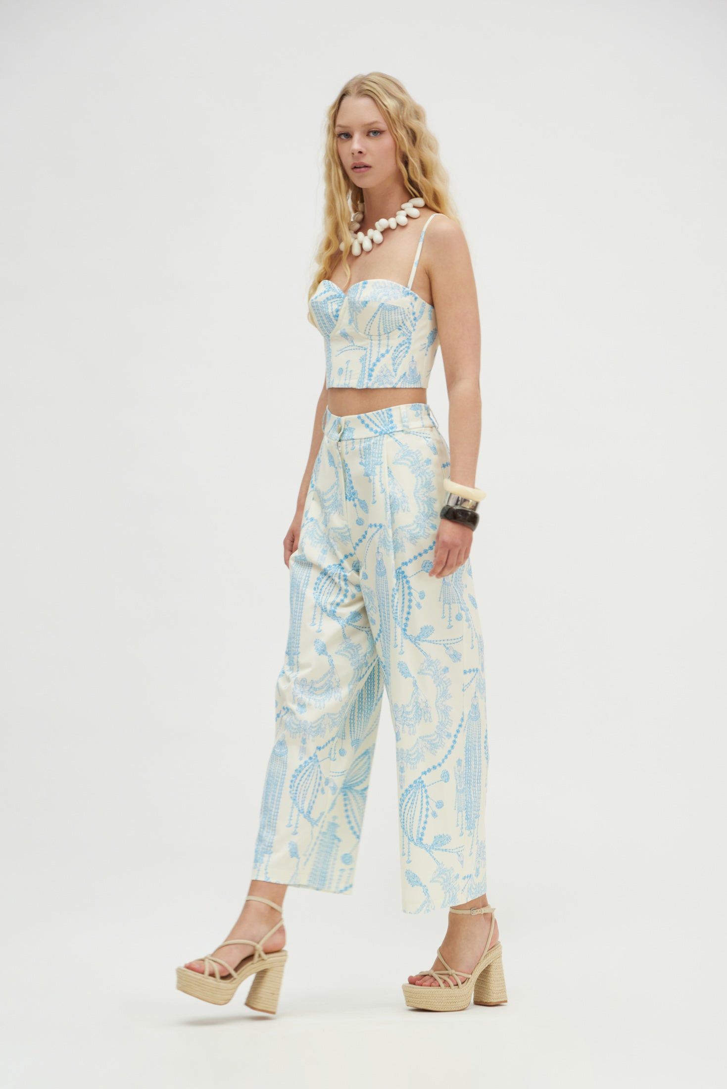 Ava Pants (White blue)