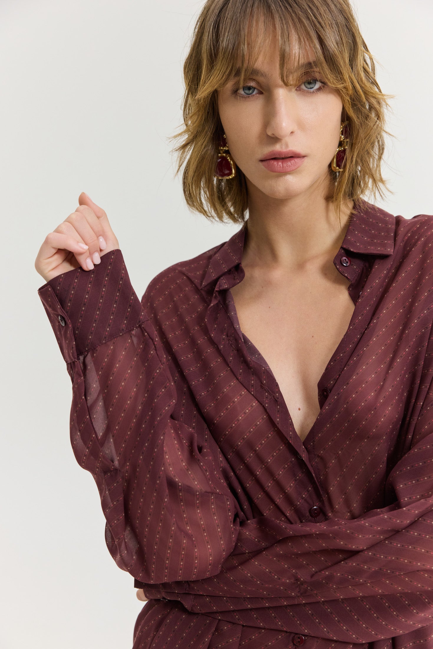 Heather Shirt (old Tie Bordeaux)