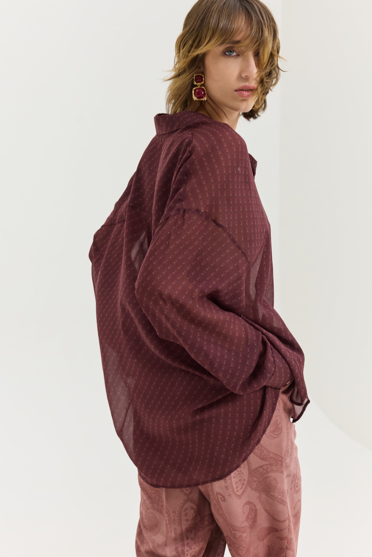 Heather Shirt (old Tie Bordeaux)