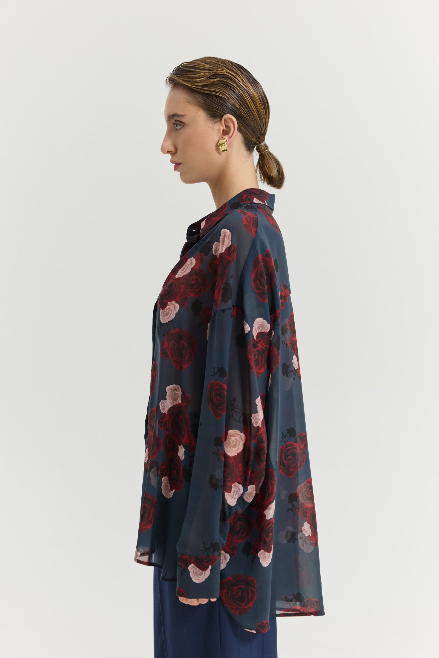 Heather Shirt (Shadow Roses Blue)