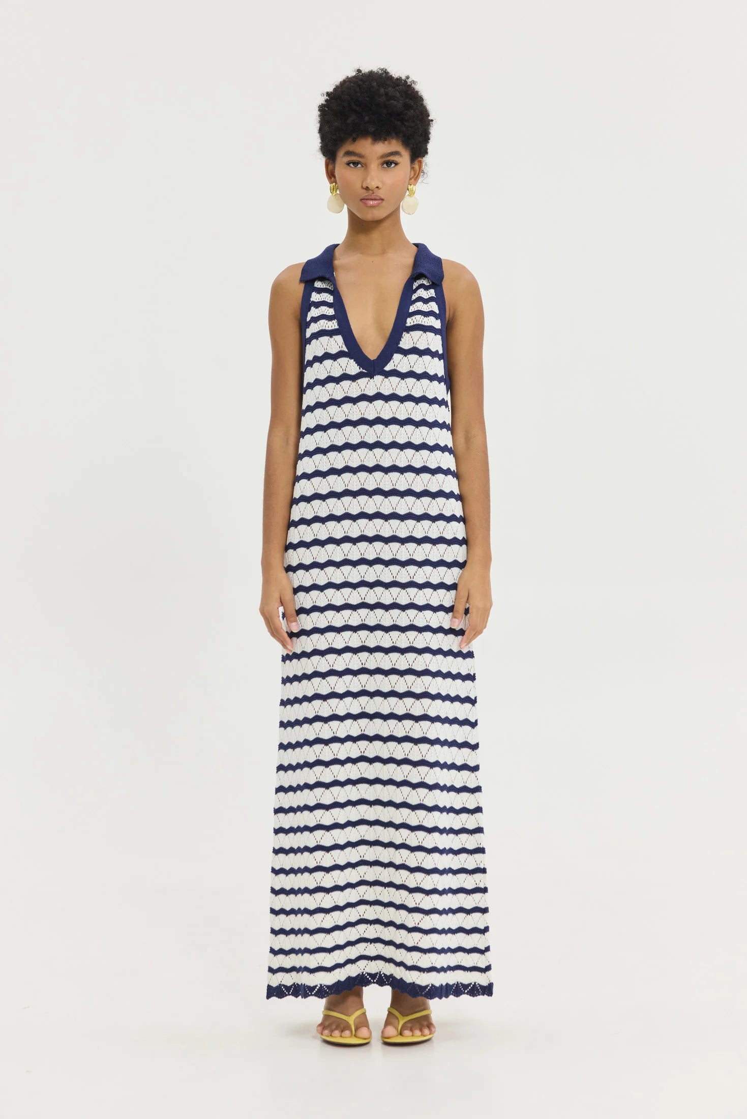 Eryn Dress (Blue White Stripes)