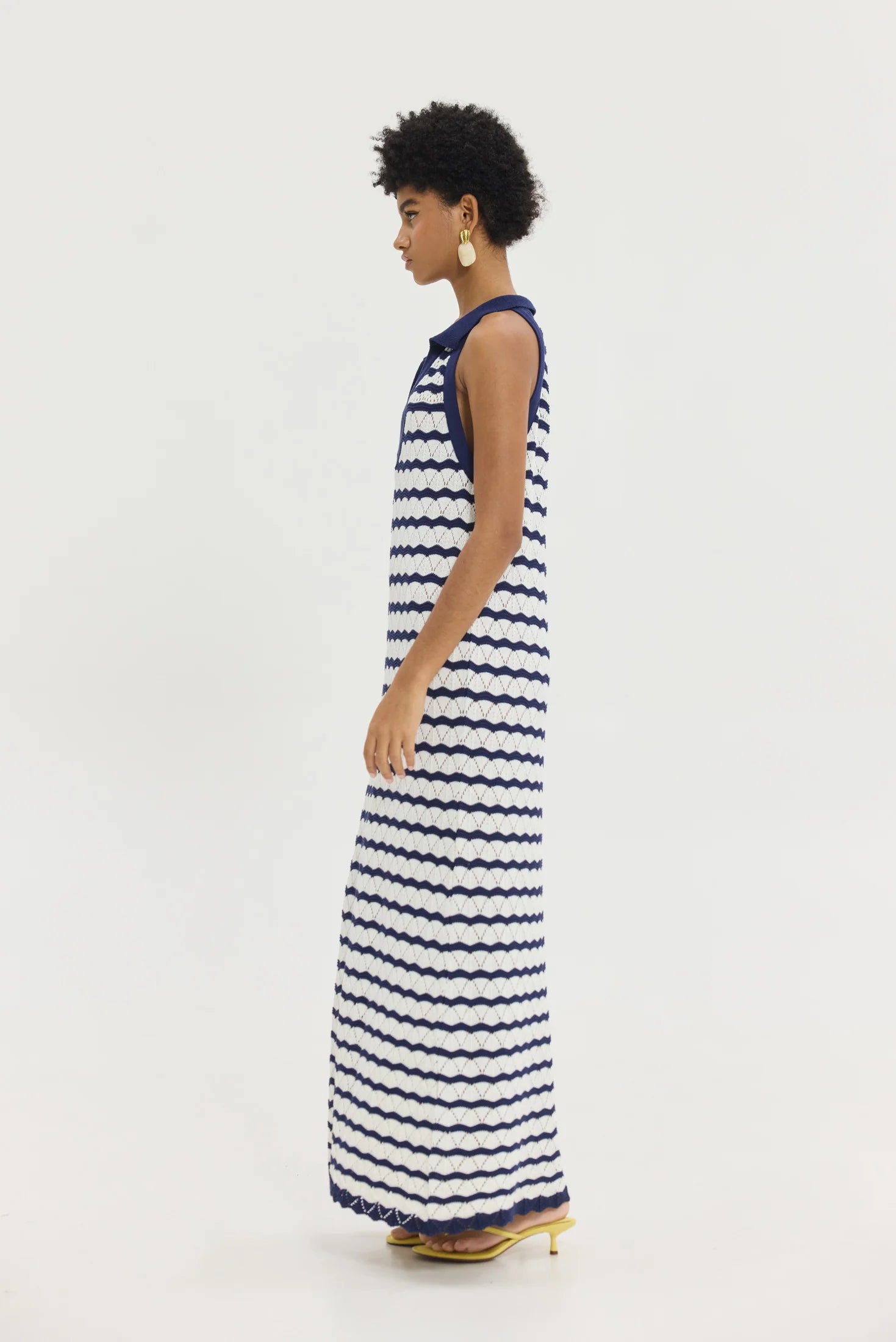 Eryn Dress (Blue White Stripes)