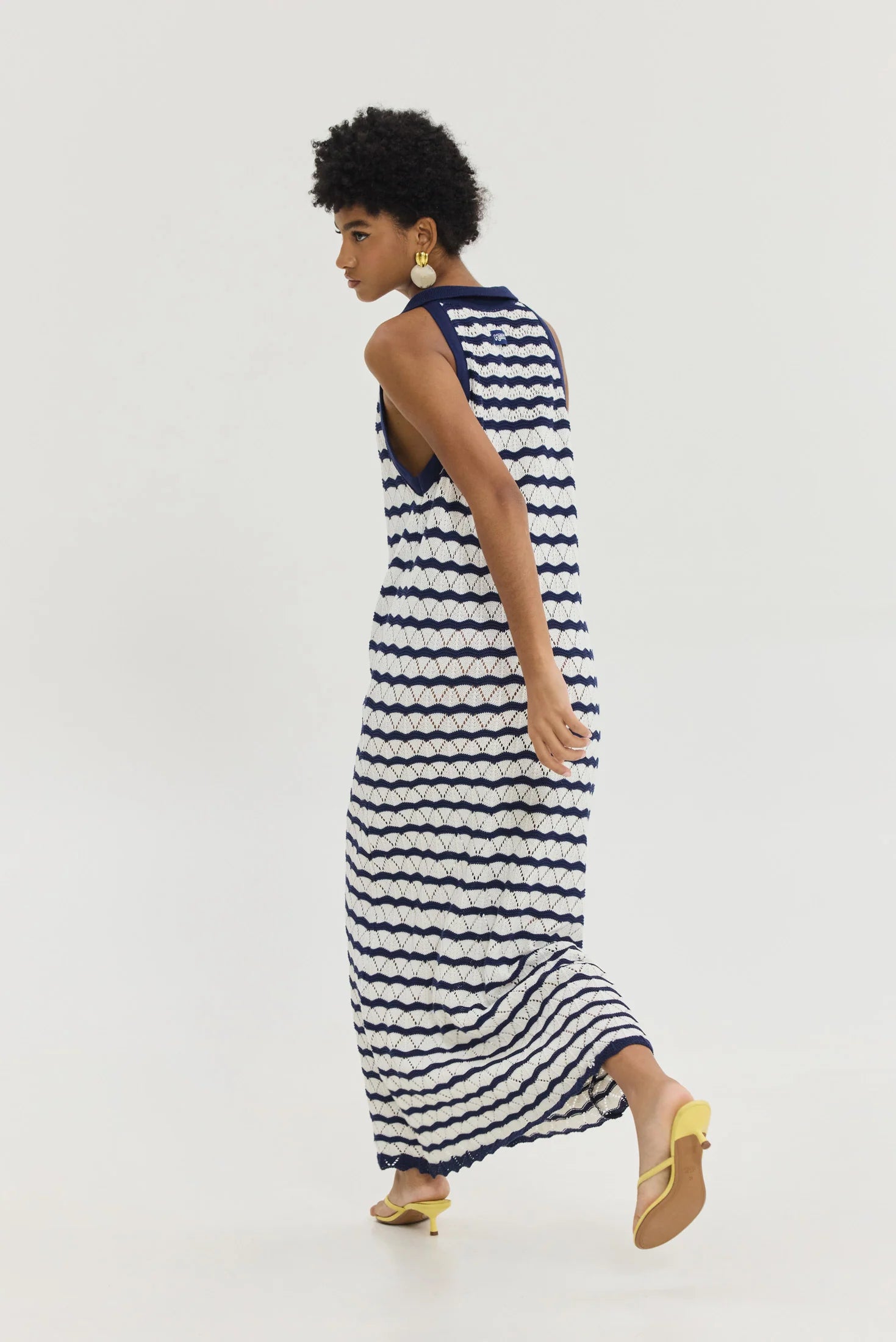 Eryn Dress (Blue White Stripes)