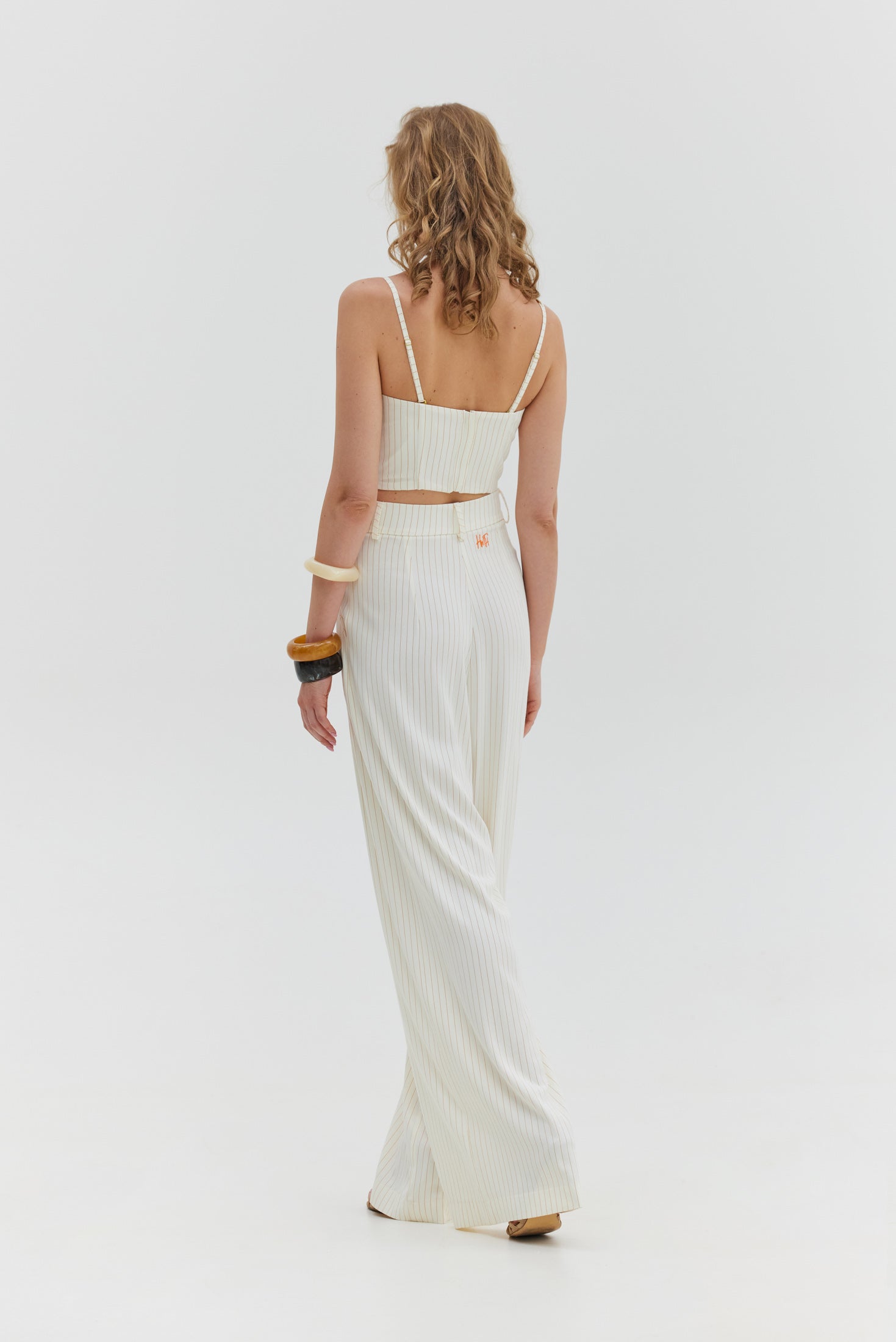 Martha Pants (Orange Stripes)