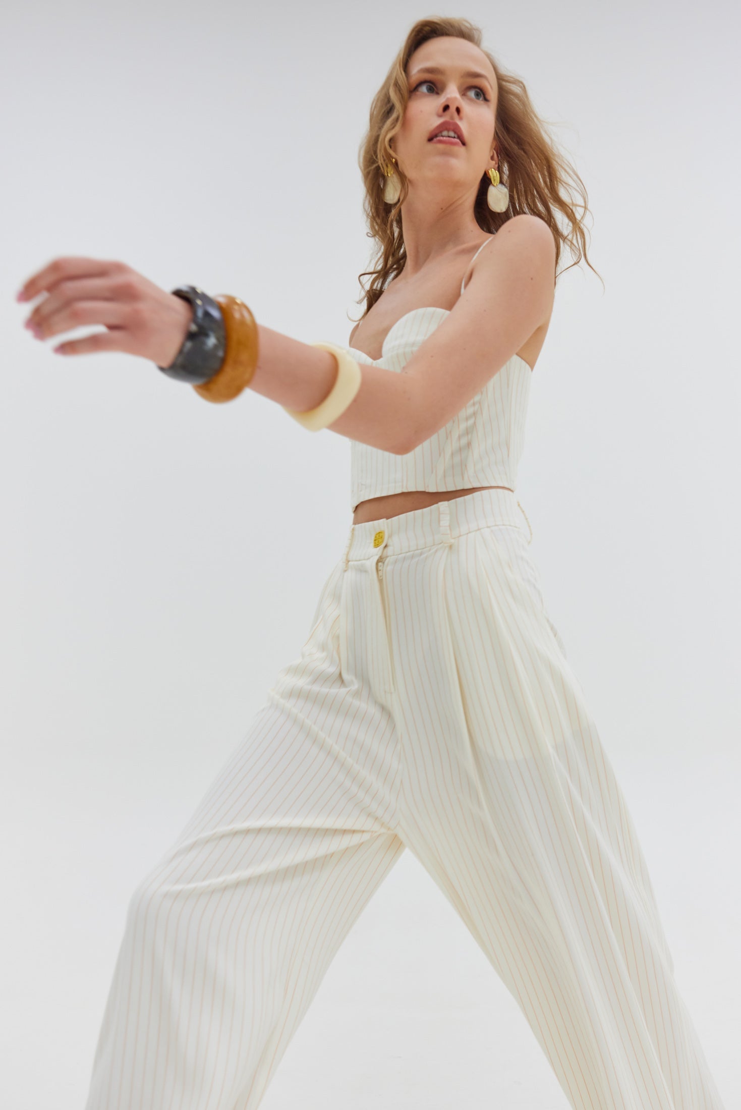 Martha Pants (Orange Stripes)