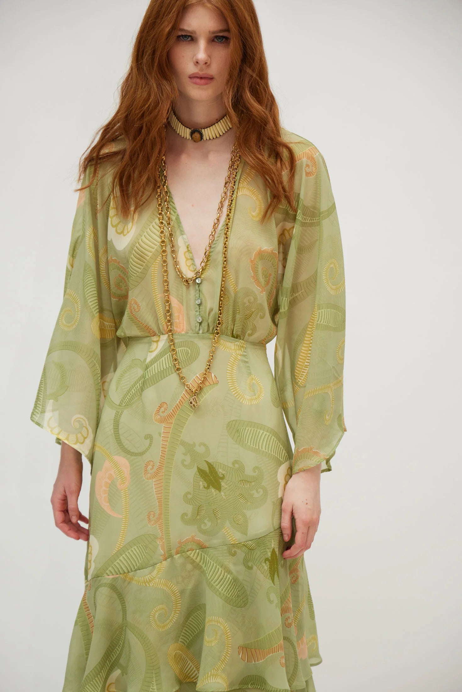 Bari Dress (Gold green)