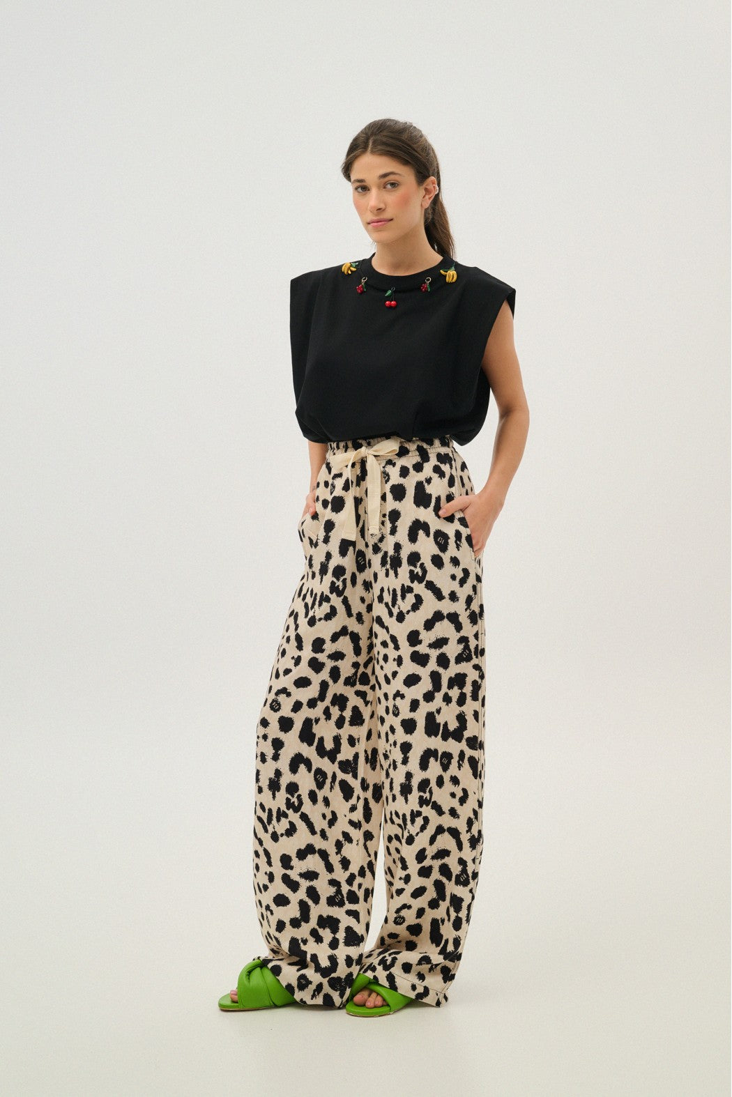 WOMAN TROUSERS PRINTED - CANDY LEOPARD
