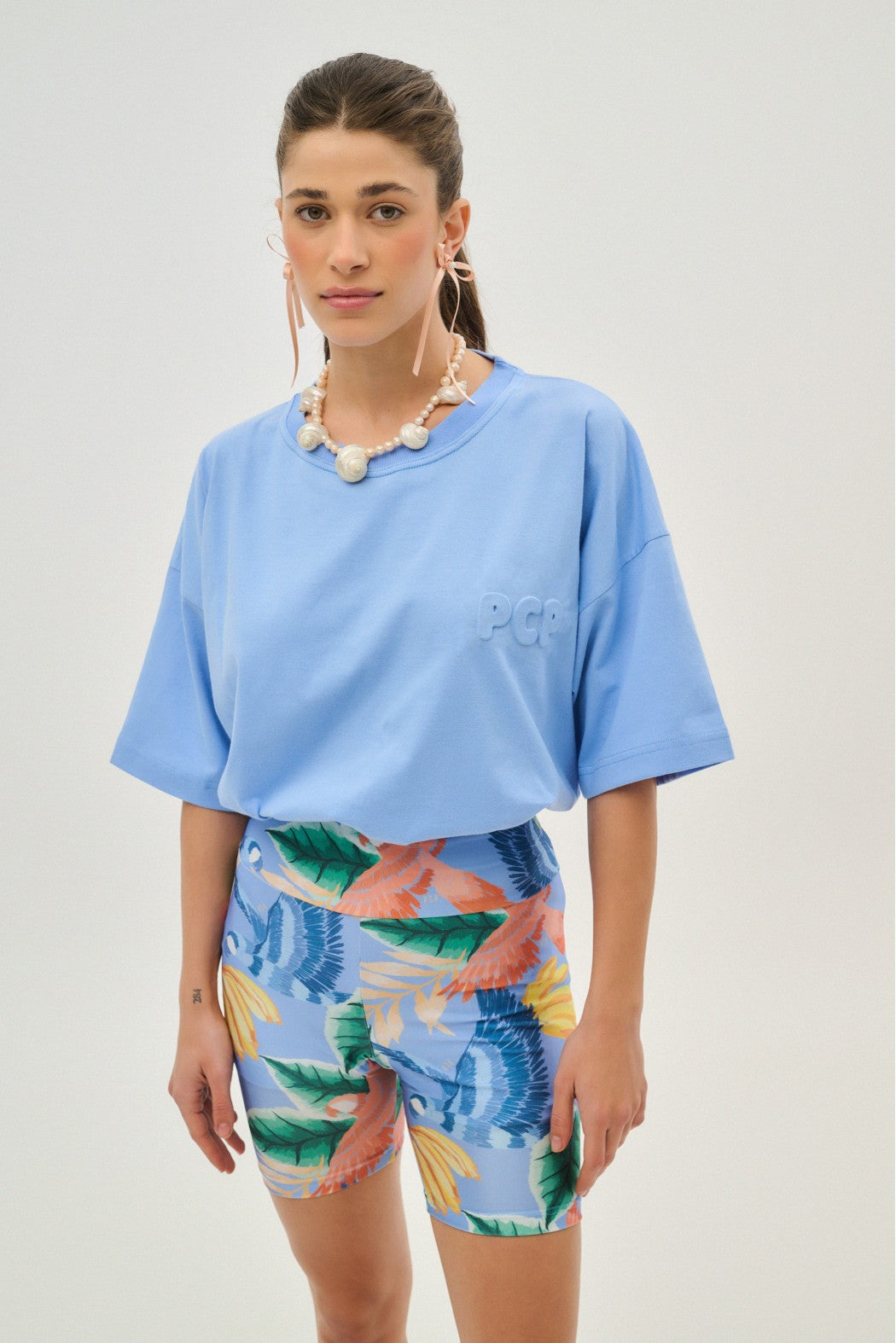 WOMAN T-SHIRT BUBBLE BABY BLUE