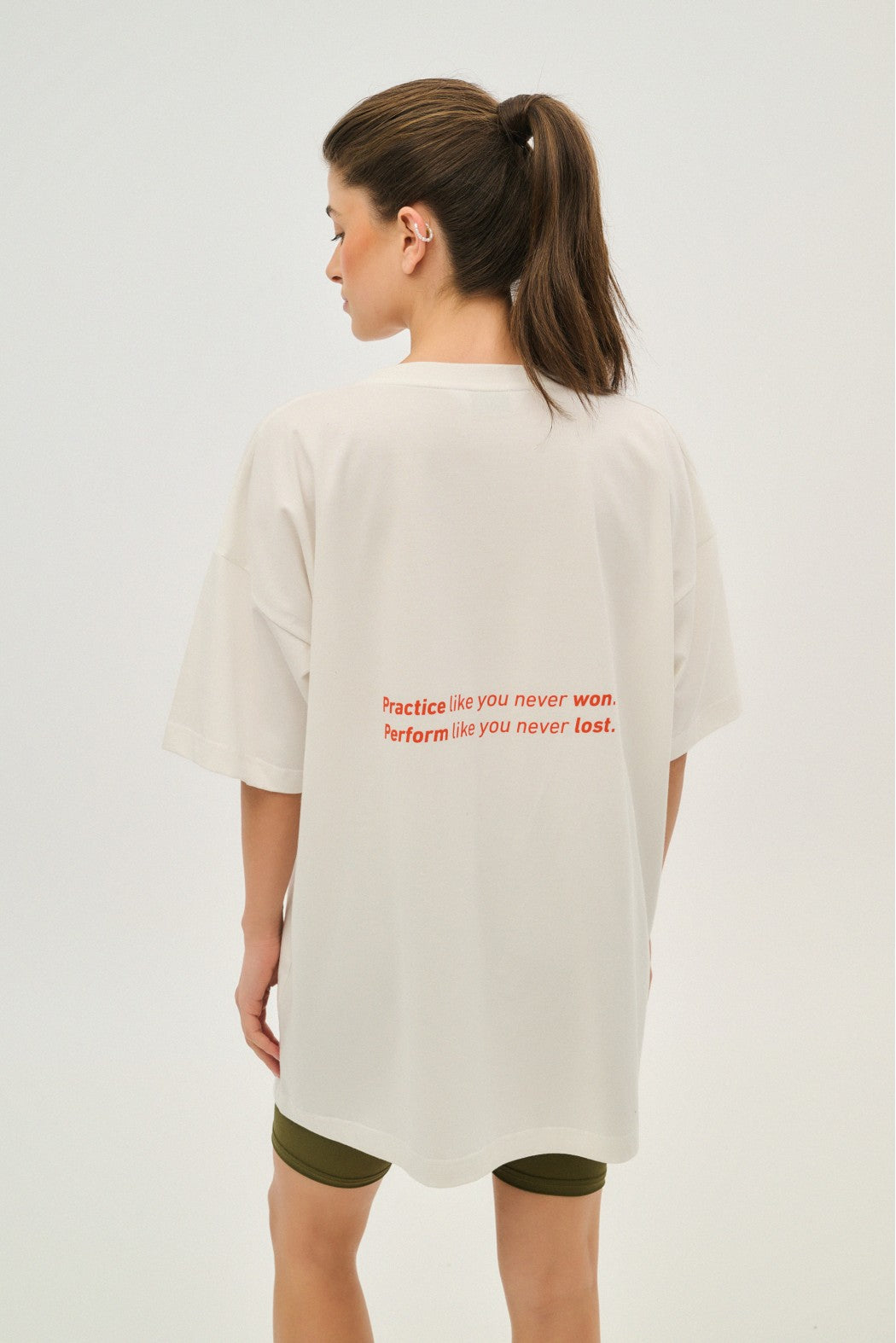 WOMAN T-SHIRT WITH EMBROIDERY AND SILK SCREEN PRINT - QUOTE WHITE