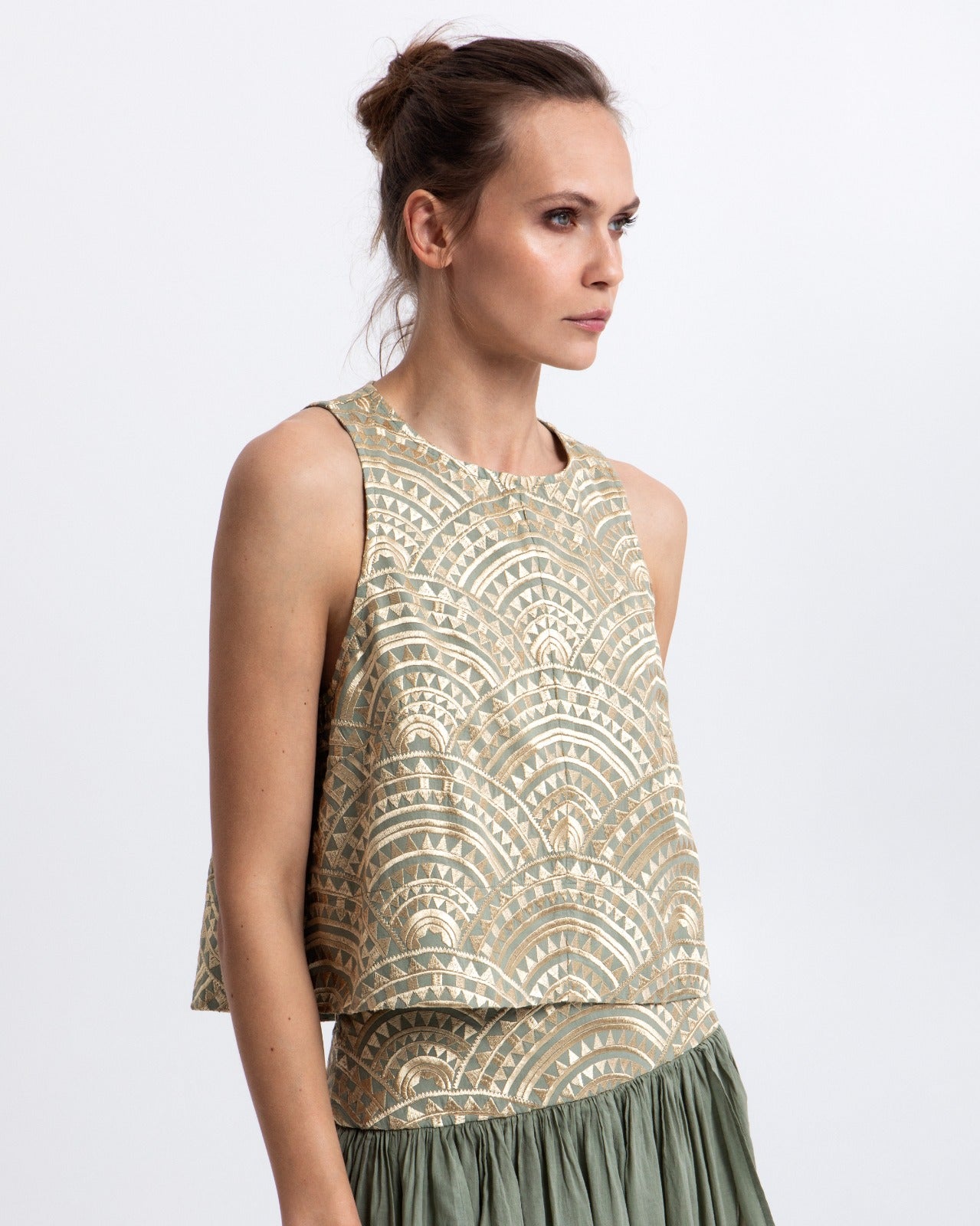 TOP NEW TRIANGLE SLEEVELESS GREEN 3114164