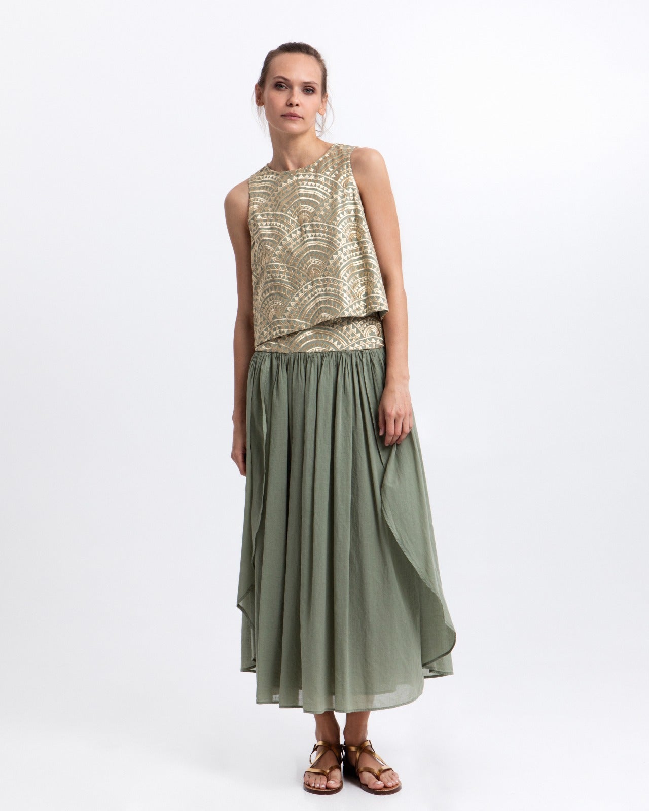 TOP NEW TRIANGLE SLEEVELESS GREEN 3114164