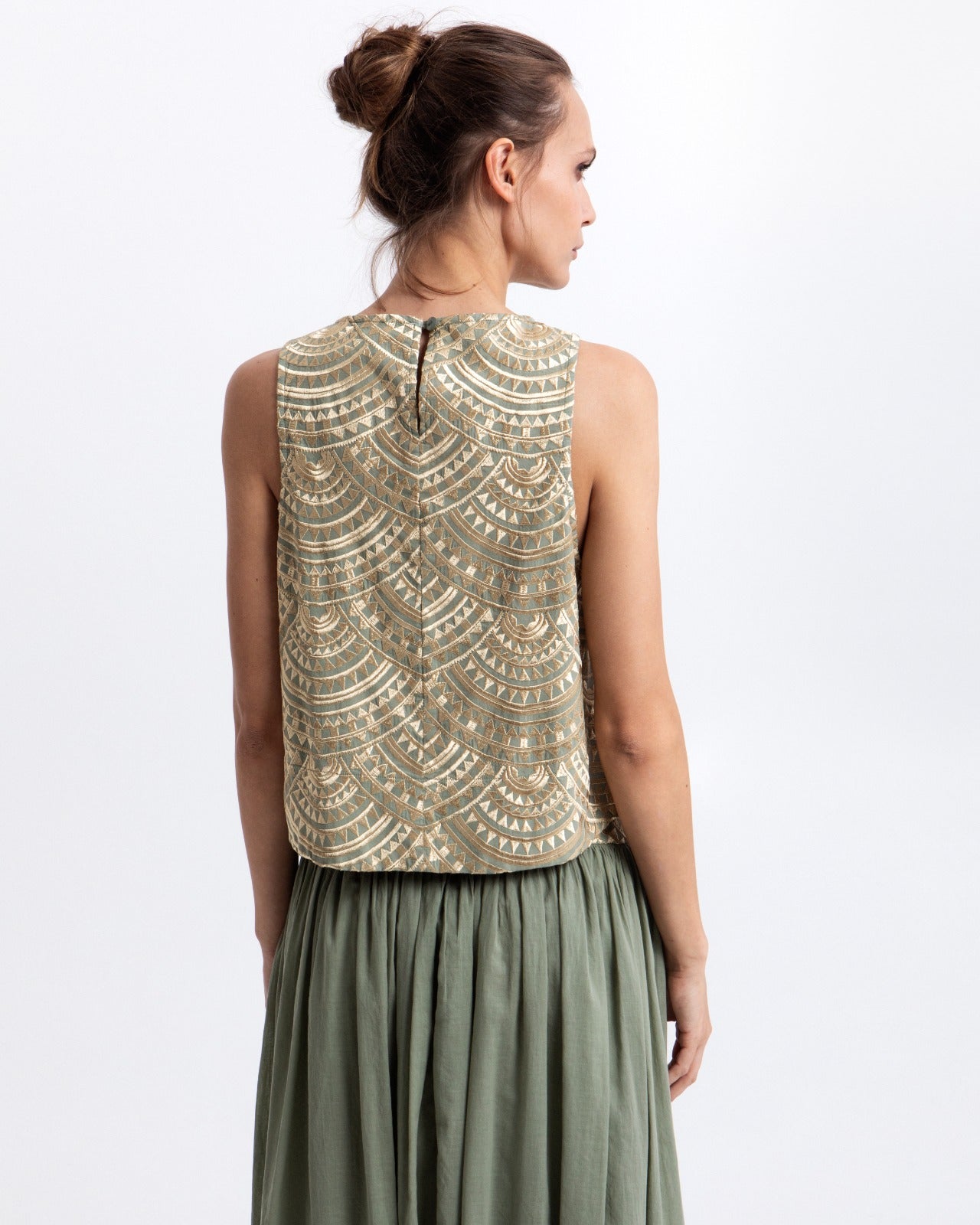 TOP NEW TRIANGLE SLEEVELESS GREEN 3114164