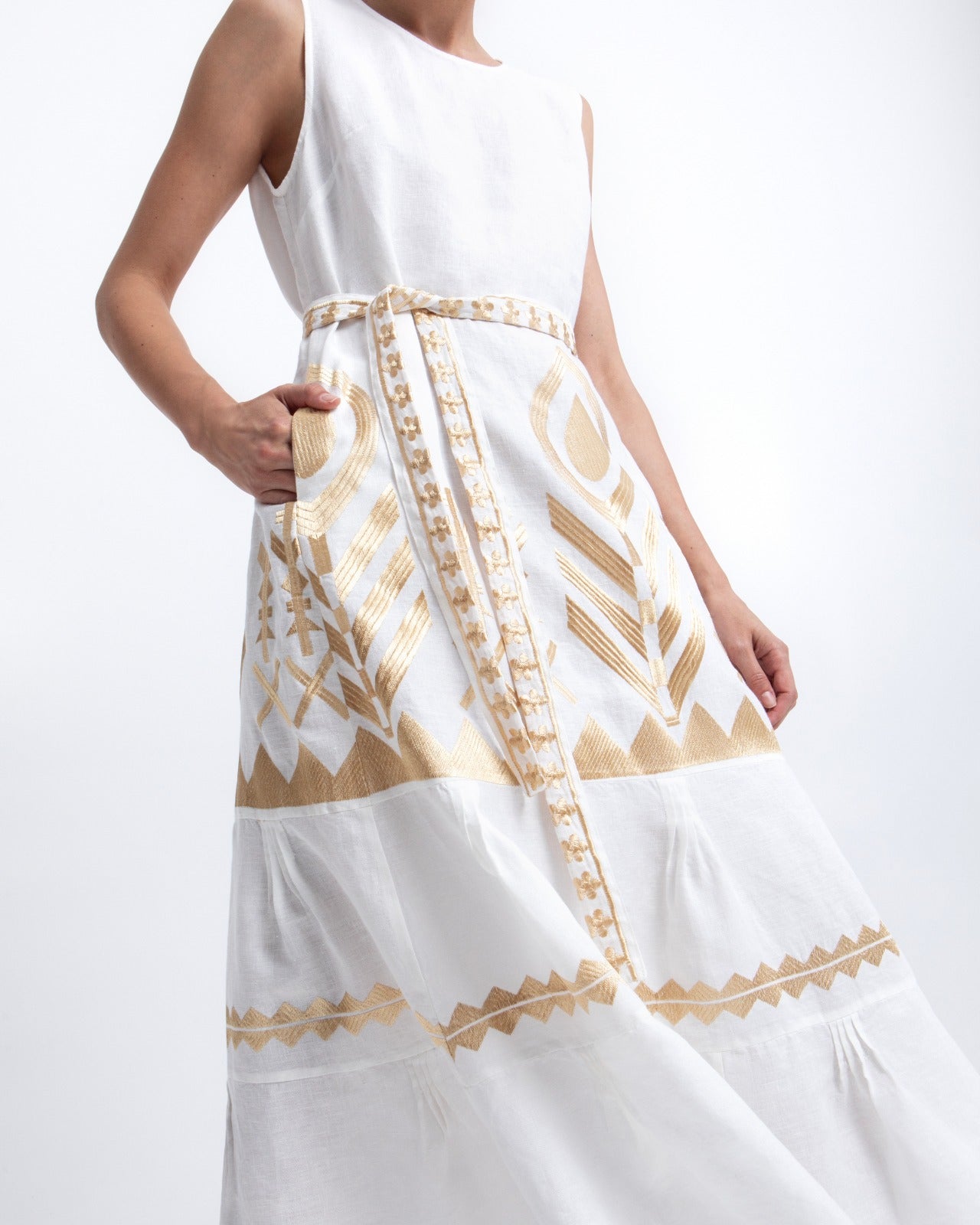 DRESS MAXI FEATHER SLEEVELESS BELT 2133168