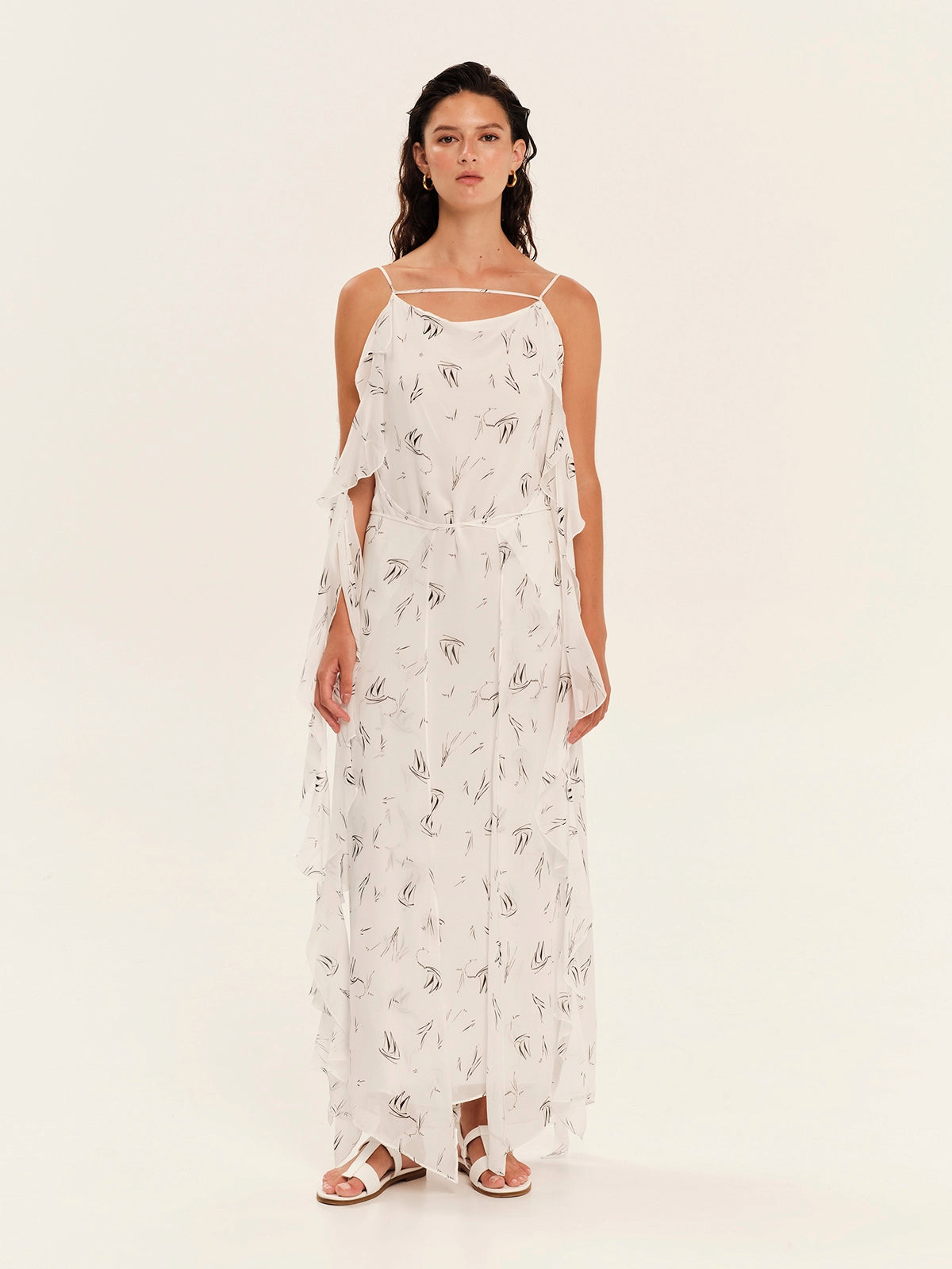 Maxi Dress with Ties – Magicality White and Black S26507