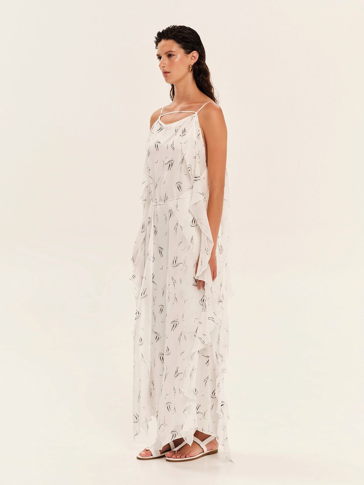 Maxi Dress with Ties – Magicality White and Black S26507