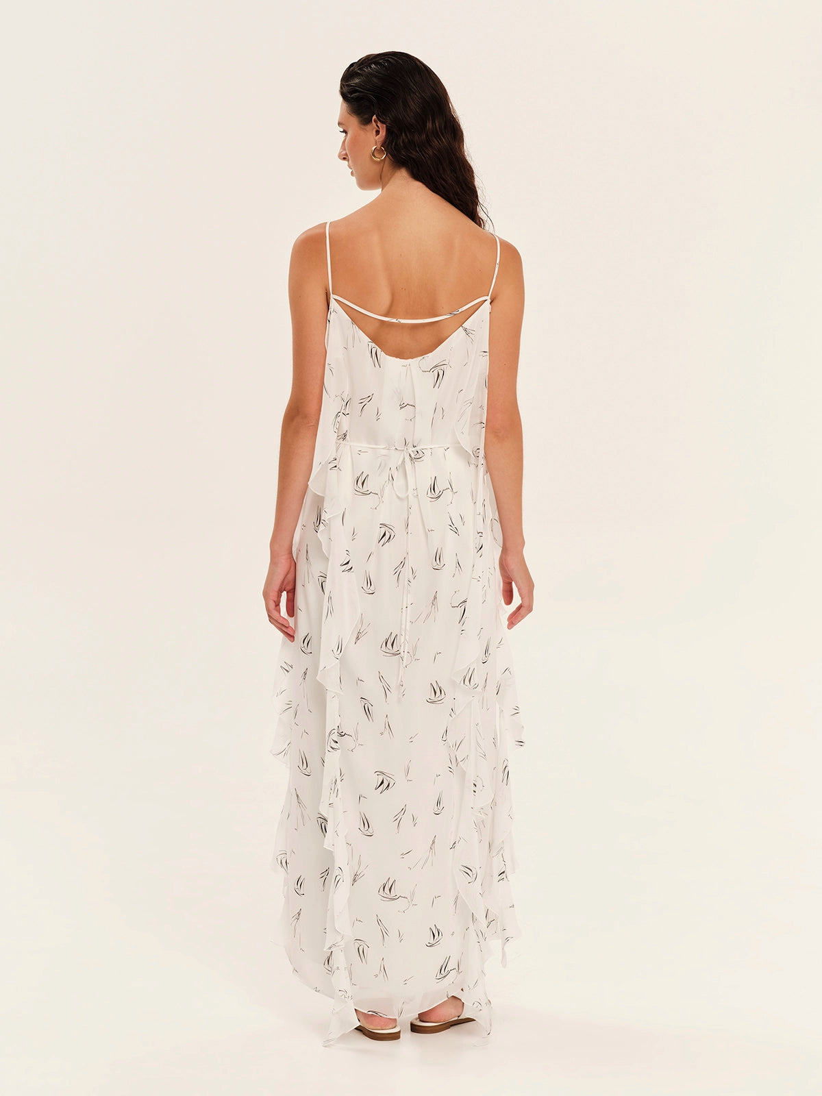 Maxi Dress with Ties – Magicality White and Black S26507