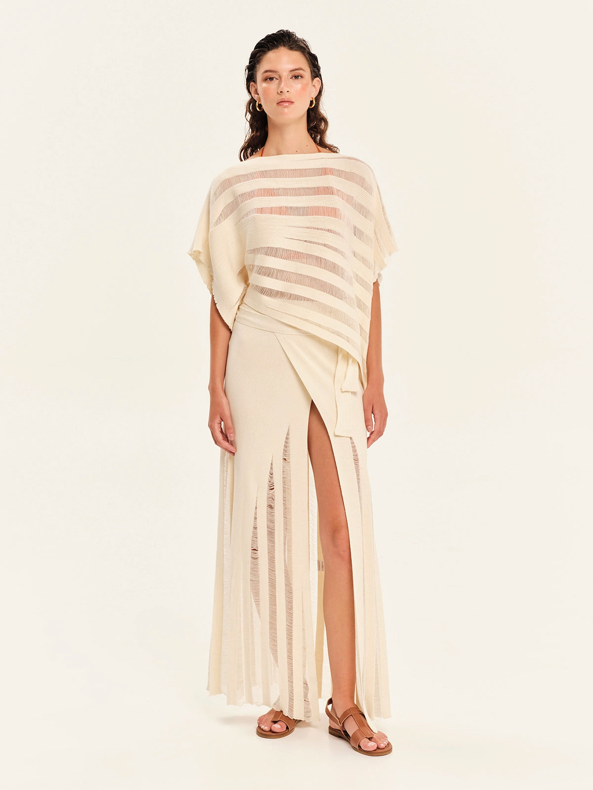 Knit oversized asymmetrical top – Magic Sunsets  S26201