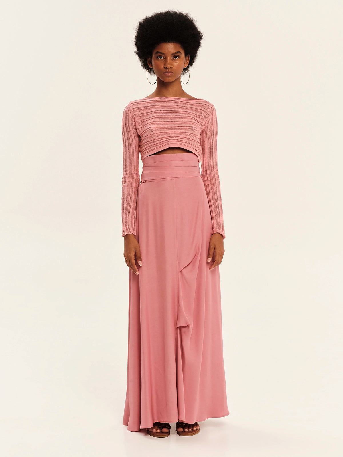 Knitted Longsleeve Crop Top – Archetypes Ecru S26223