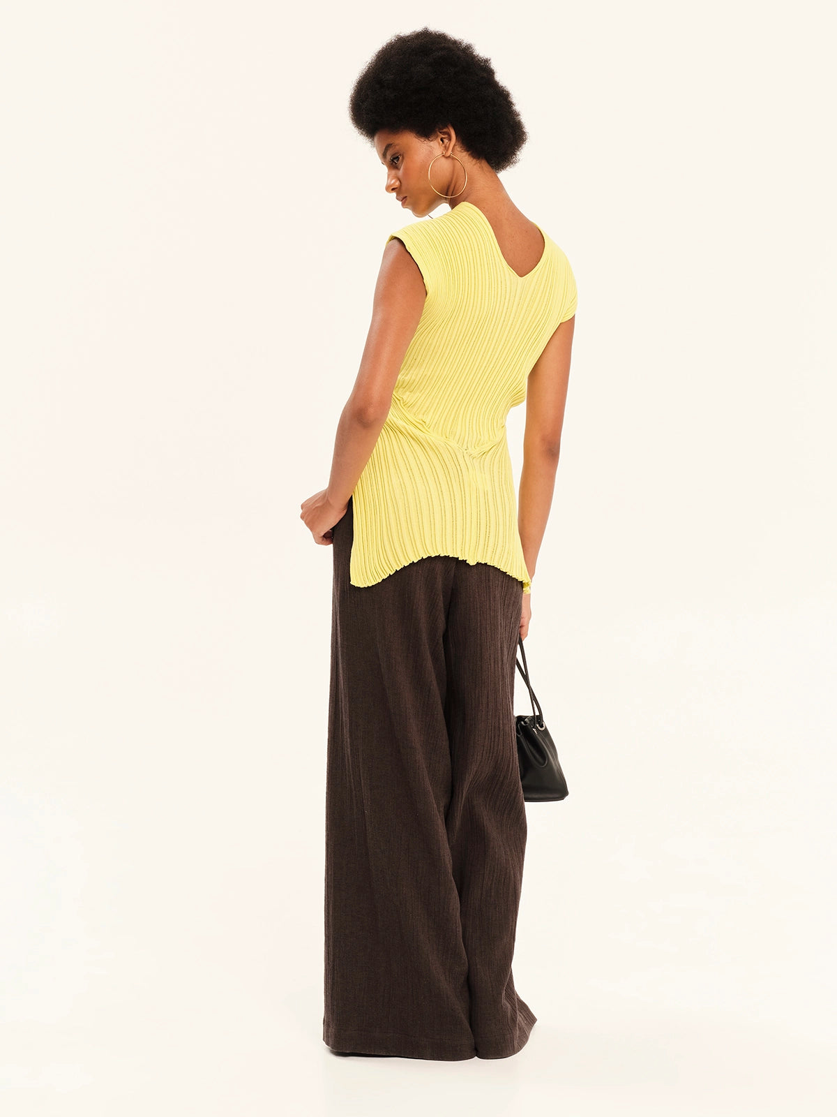 Knit Crossed Top – Seashells Black S26239