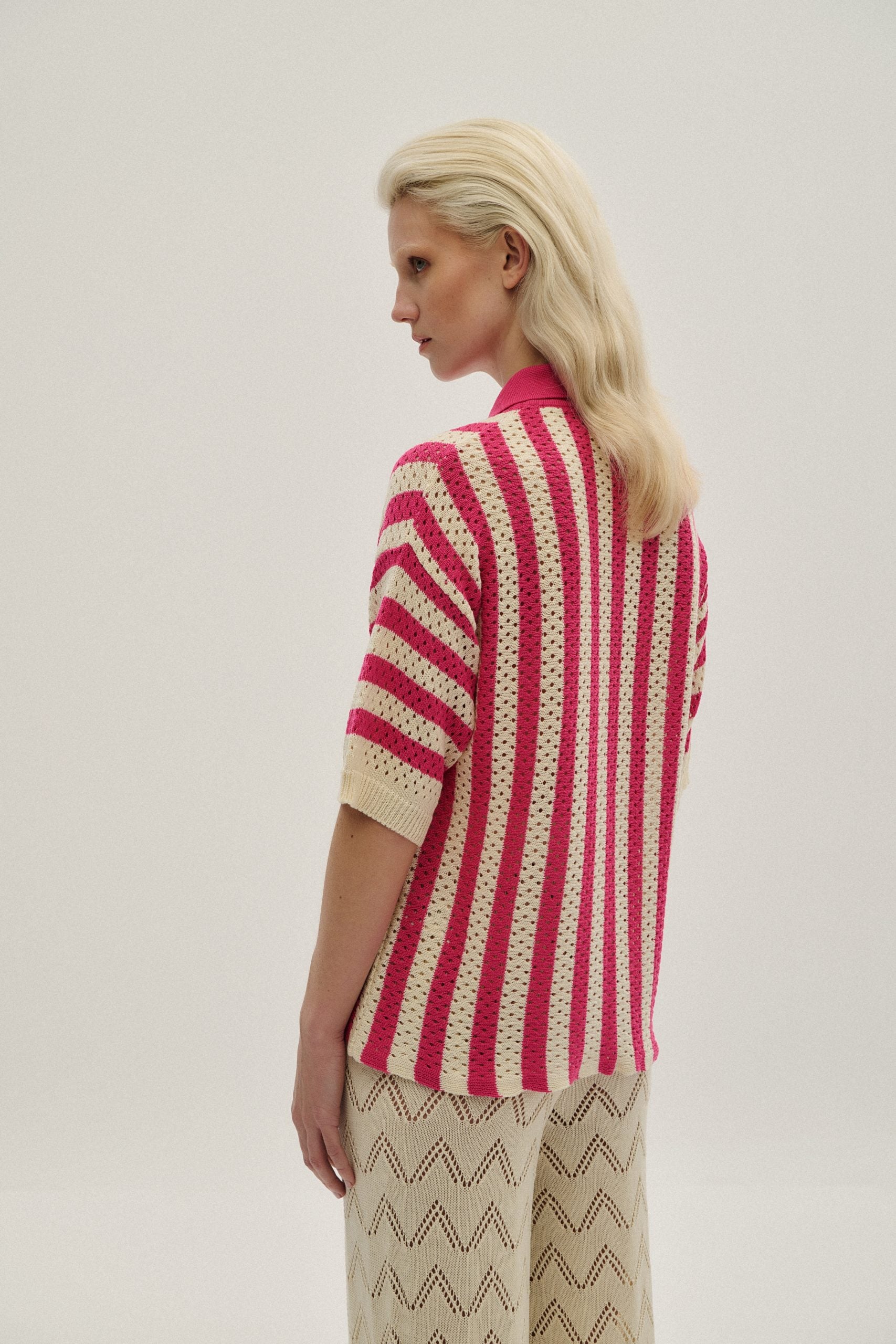 Cardigan Polo Striped