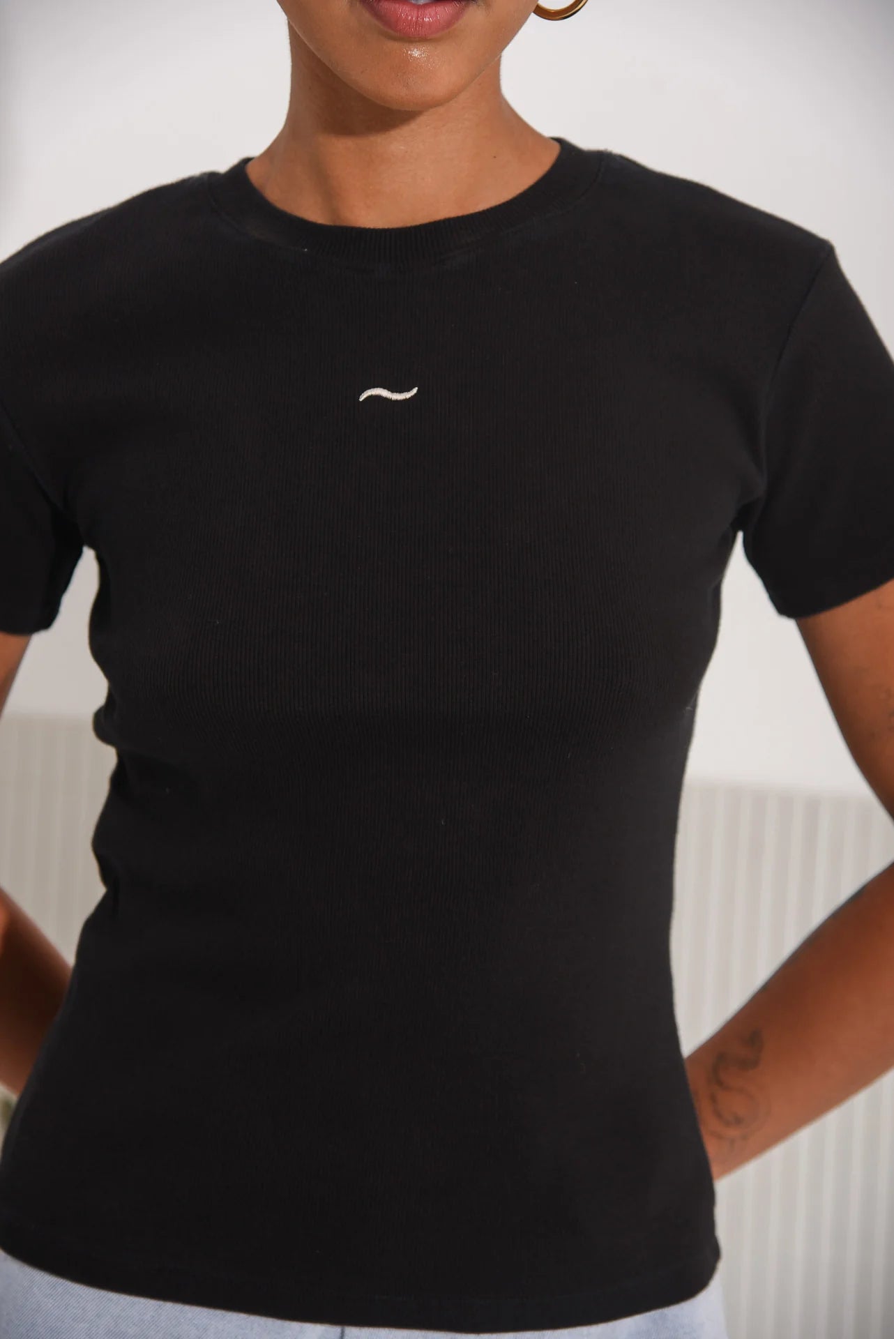SALTFISH RIBBED TEE BLACK