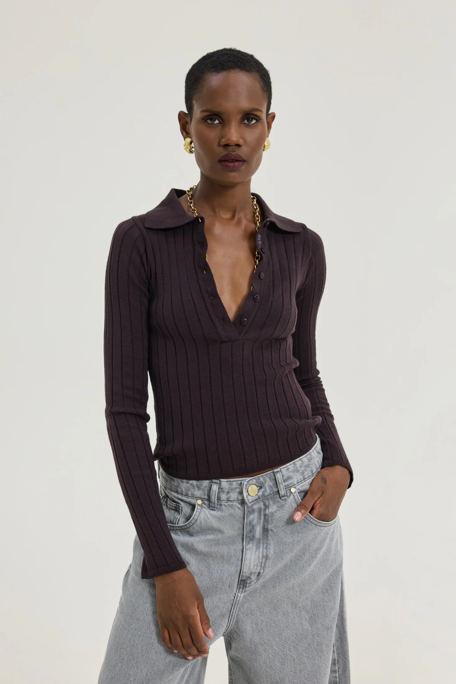 Specter Top (Dark Brown )