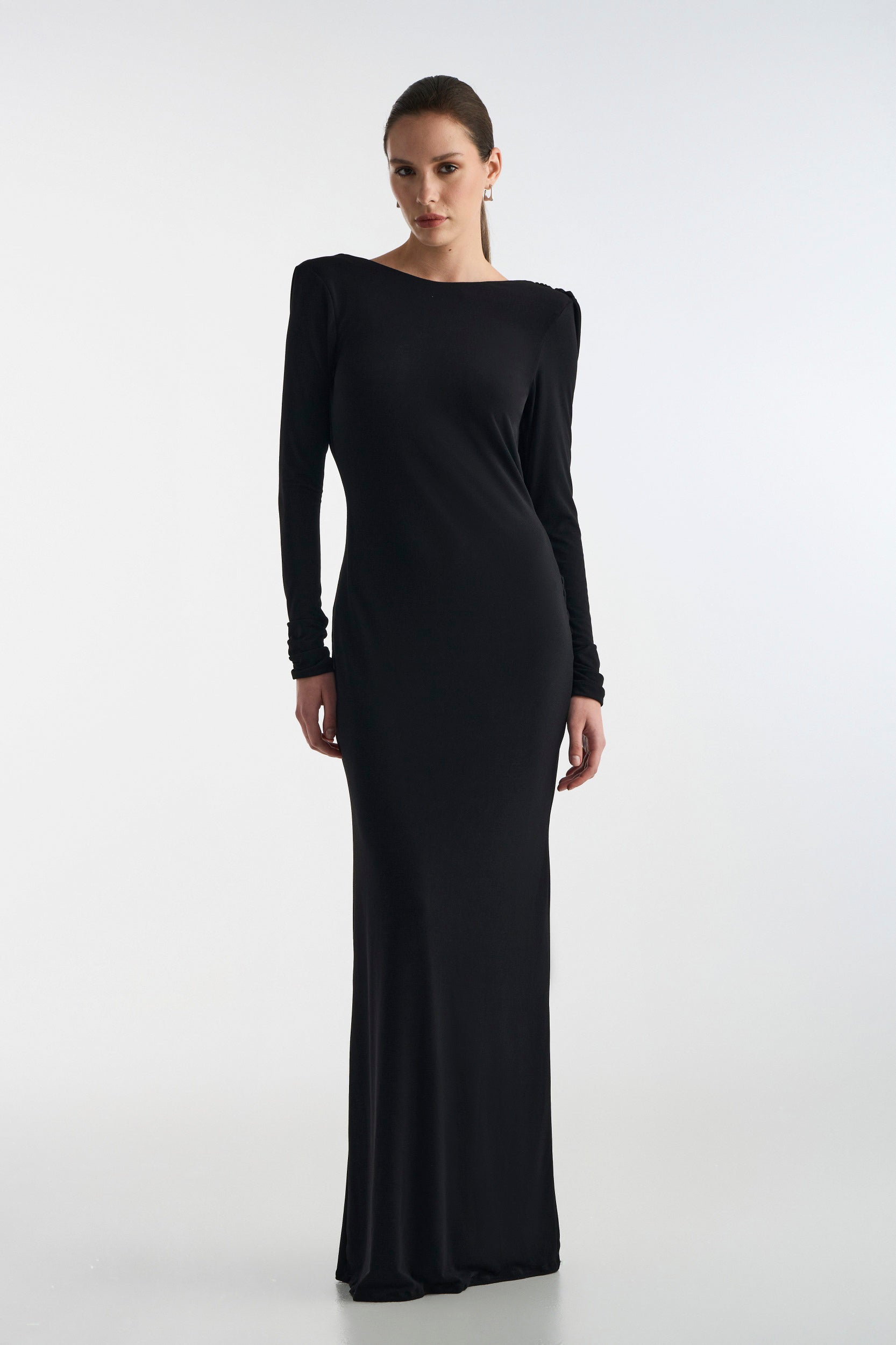 Open Back Long Black Dress