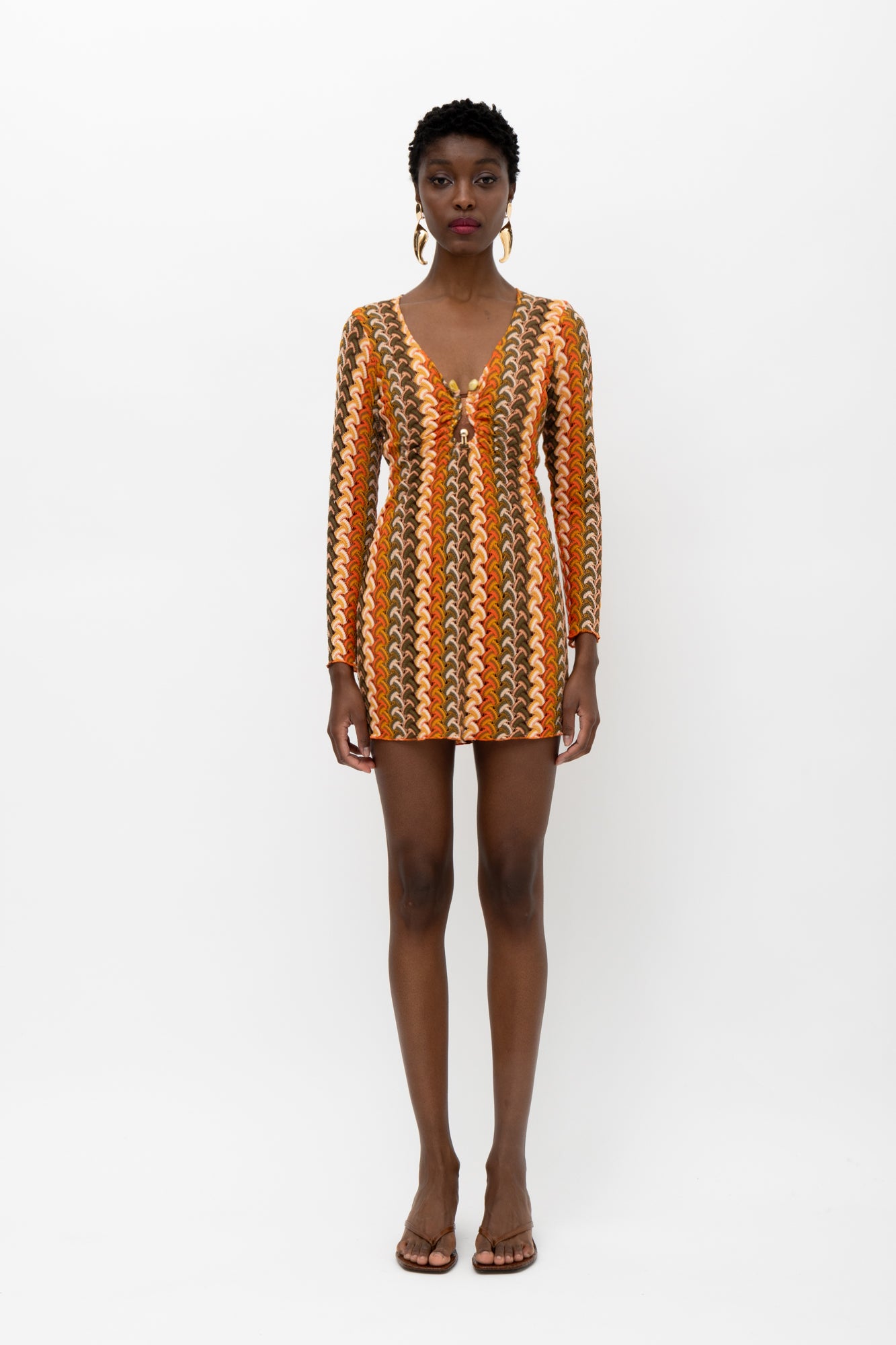 KIMINO ORANGE GREEN DRESS