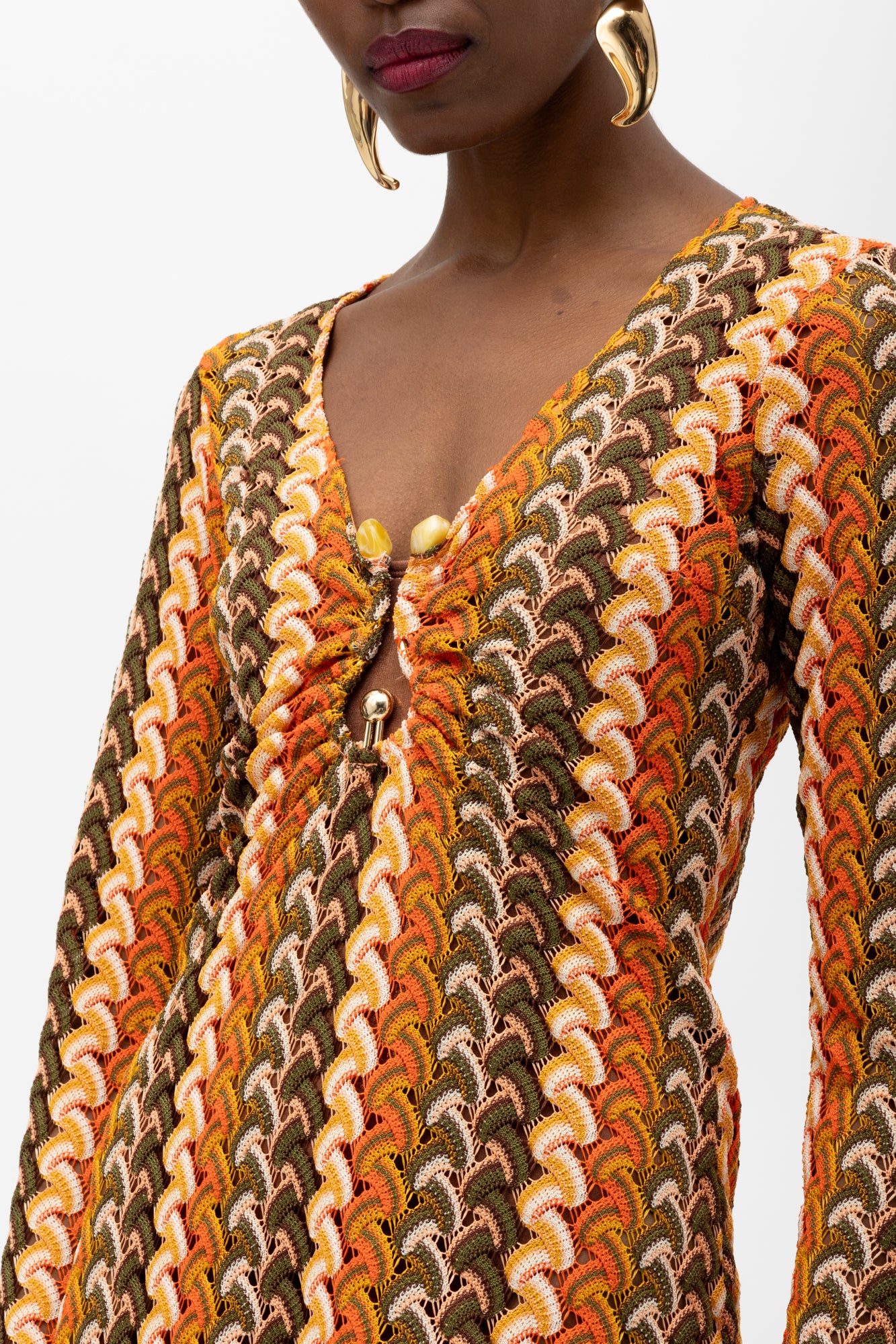 KIMINO ORANGE GREEN DRESS