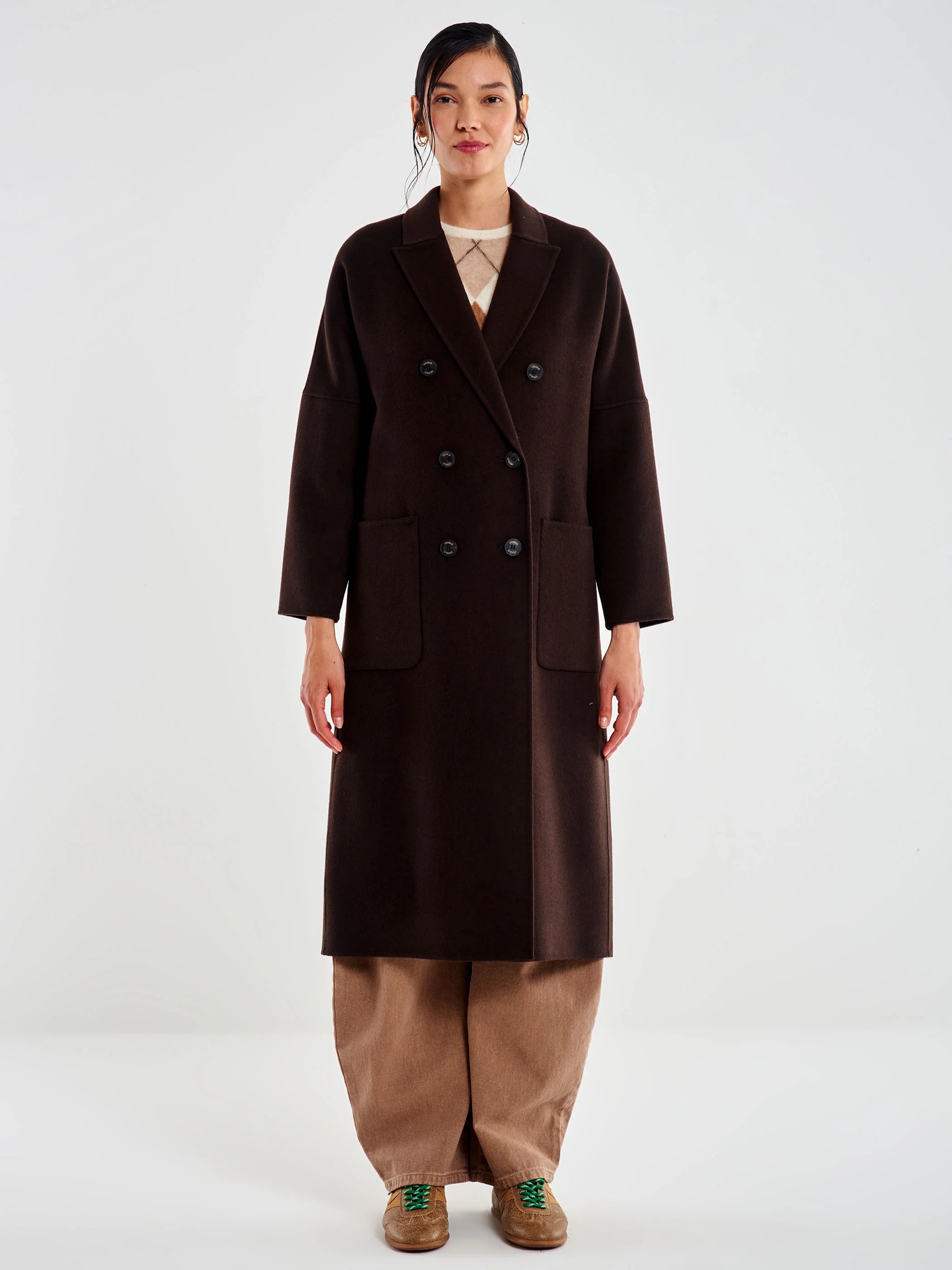 New In Basic Long Double-Breasted Coat TF0001