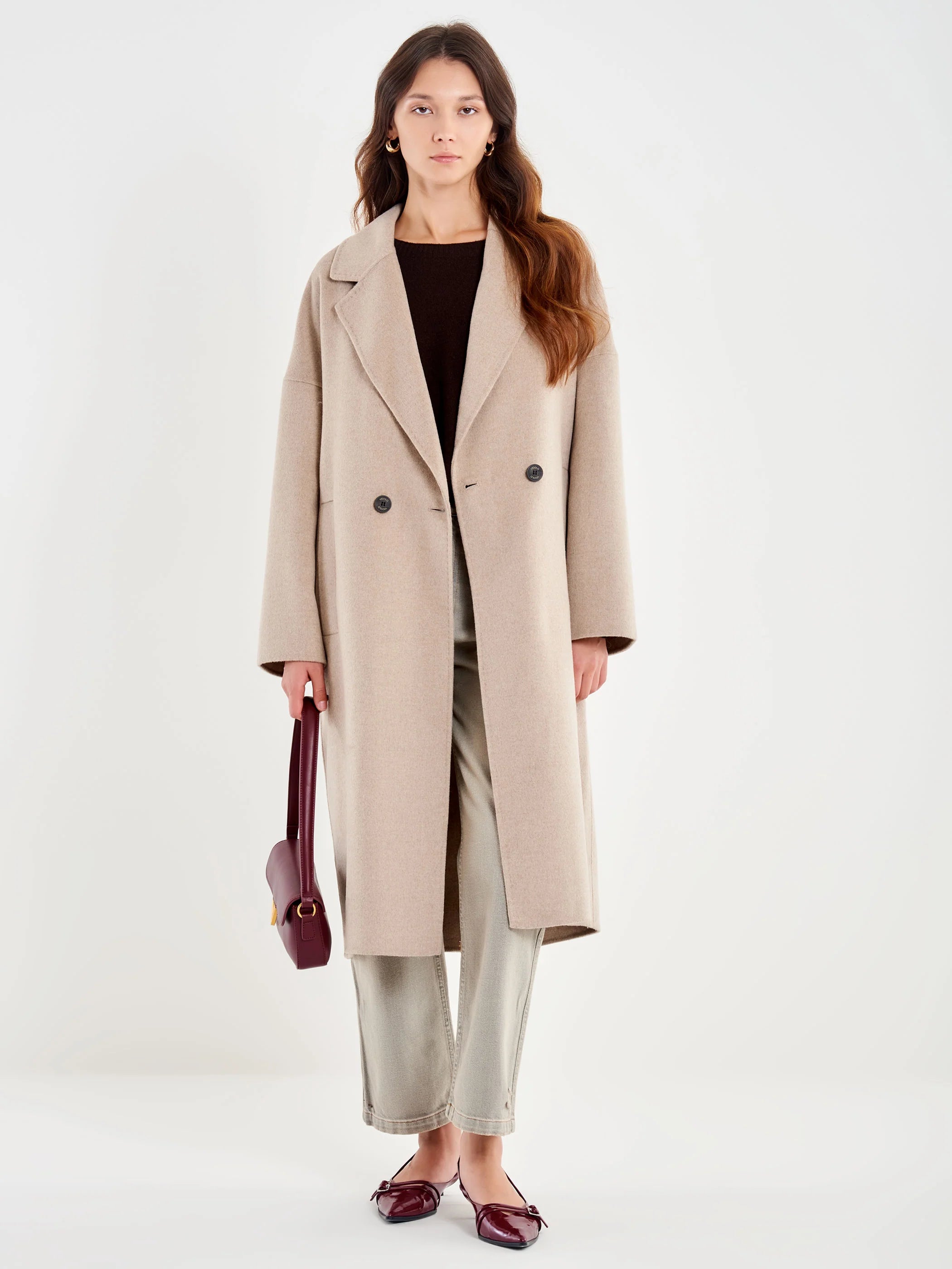 Oversized Egg Coat Tortora TF0003