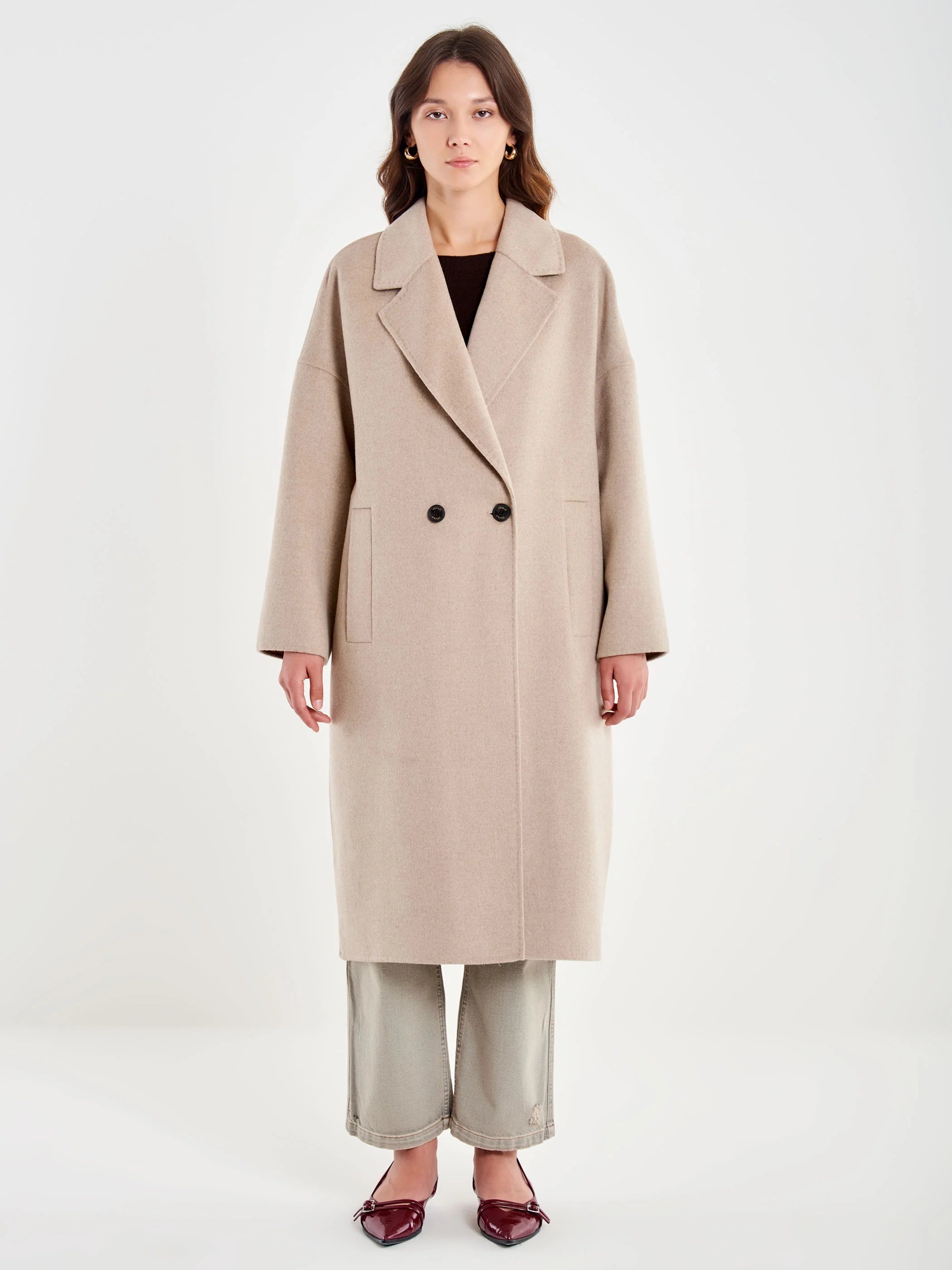 Oversized Egg Coat Tortora TF0003