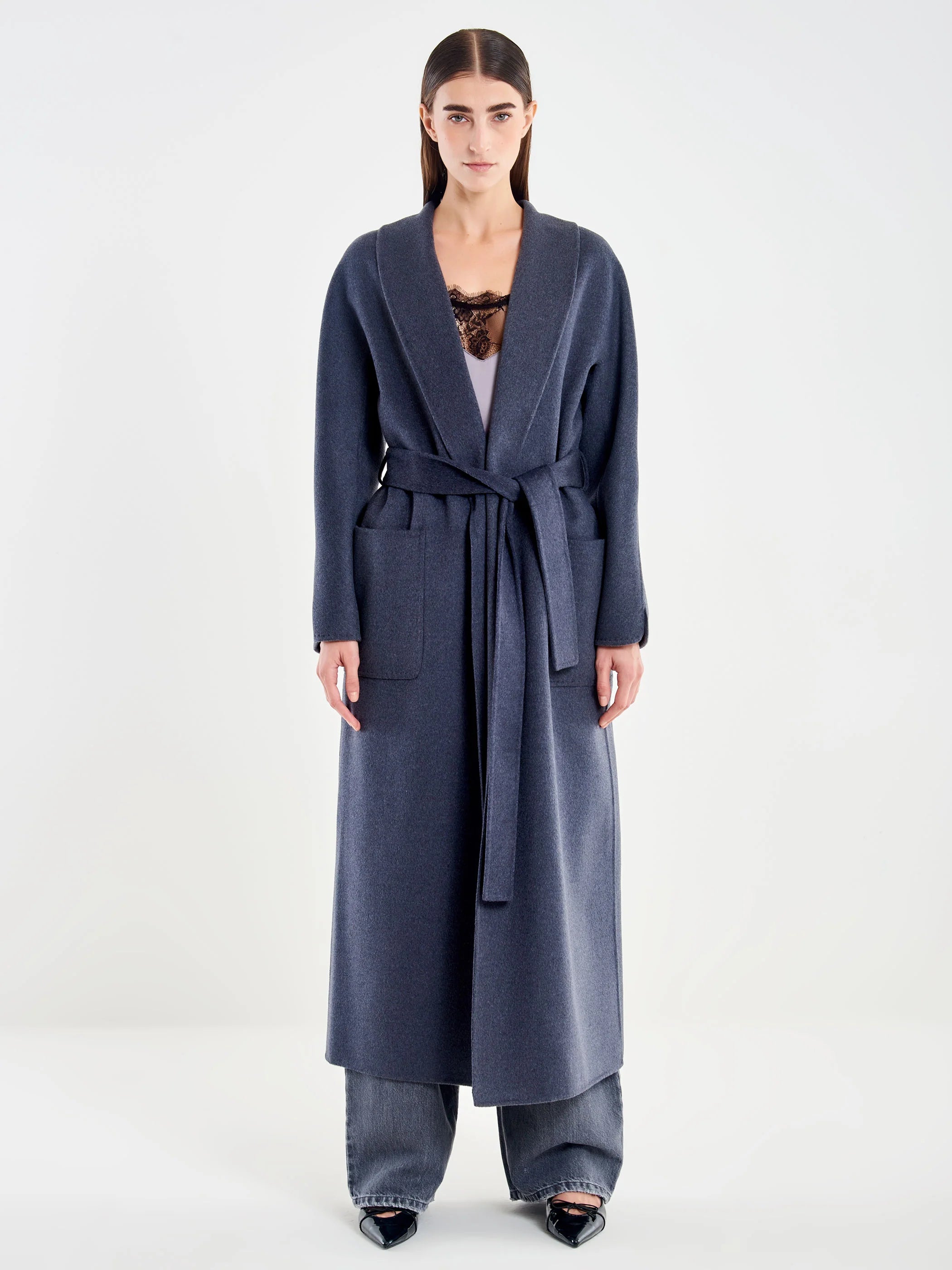 Long Coat with Belt TF0004