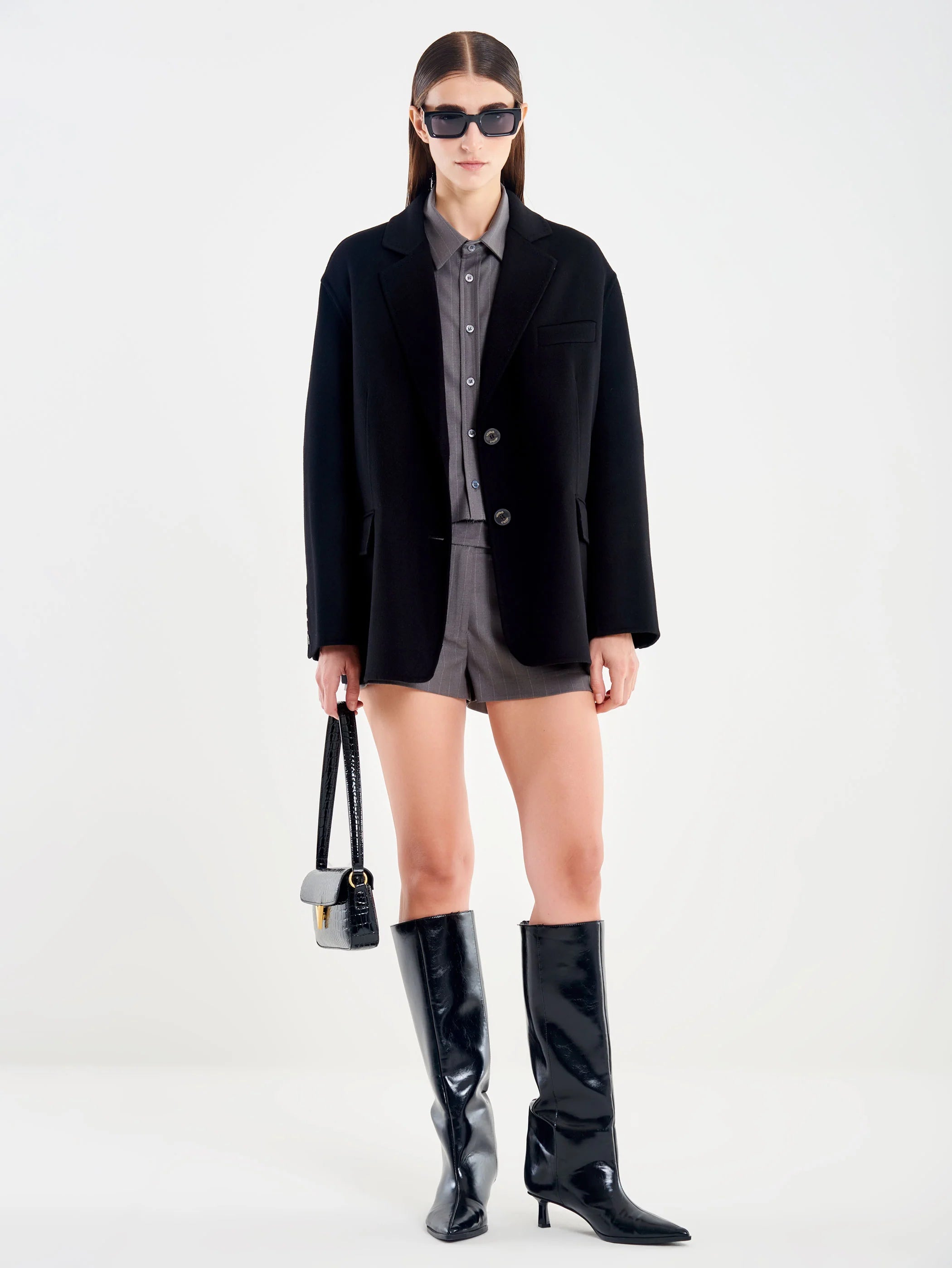 Oversized Wool Jacket Black TF0005